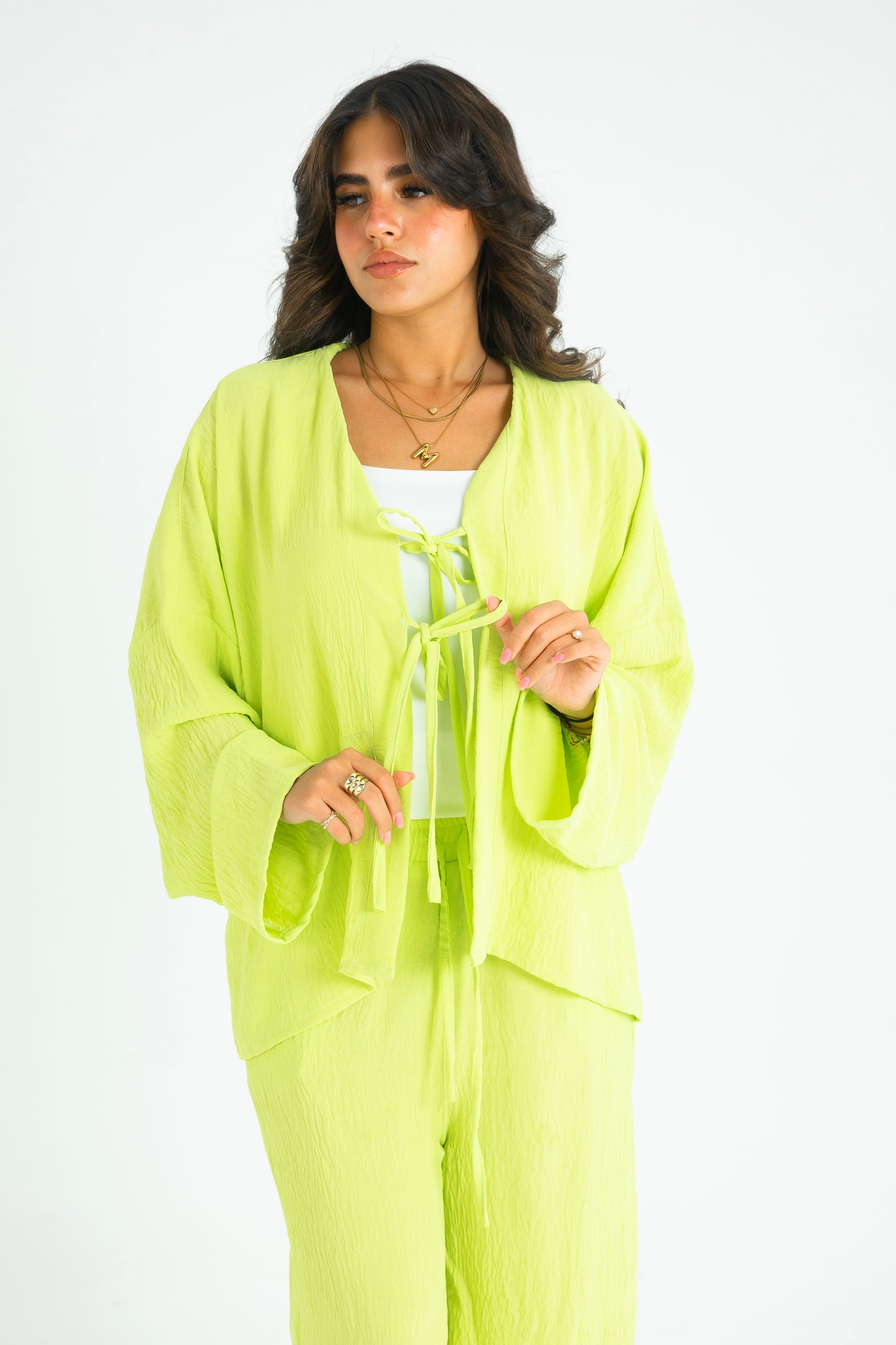 LIME YELLOW RIBBON SUIT