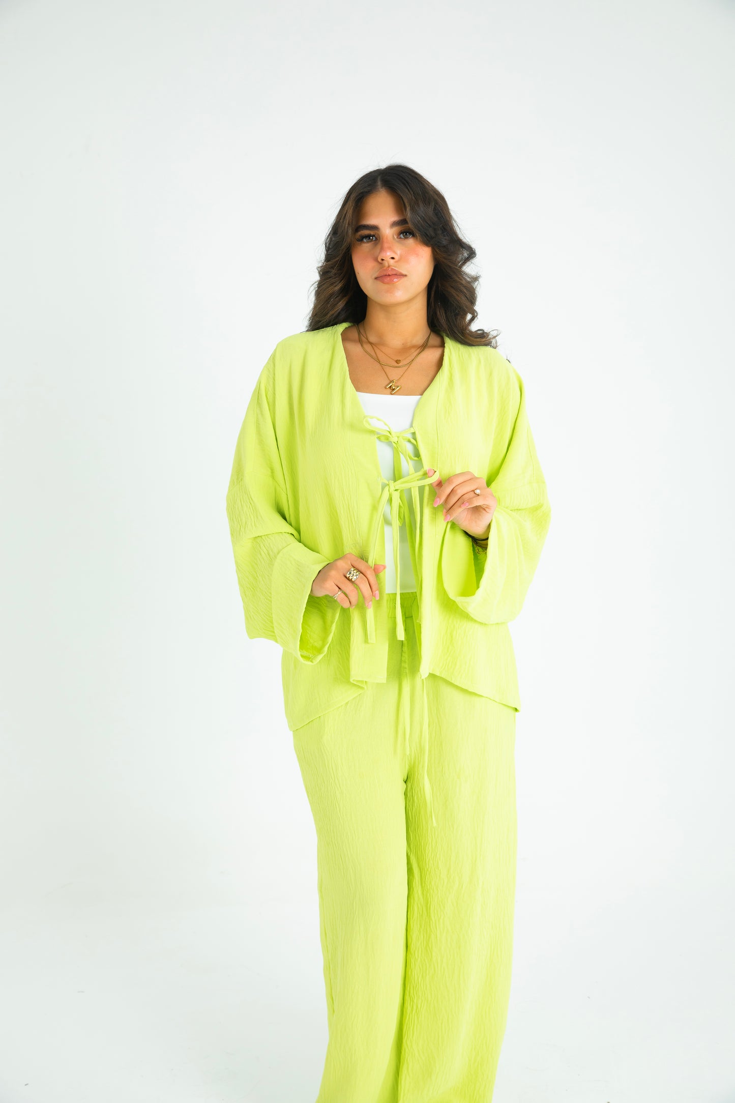 LIME YELLOW RIBBON SUIT