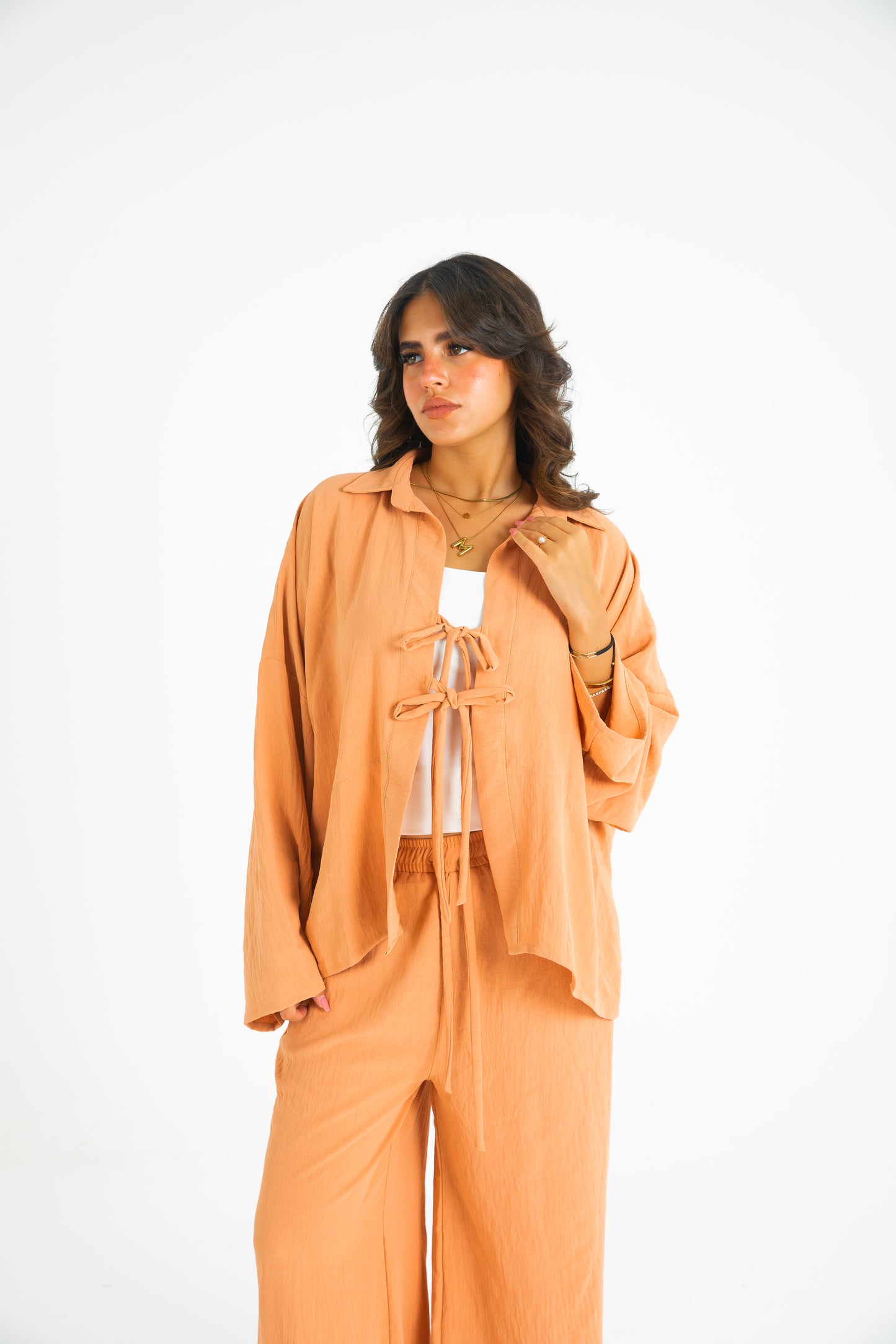 PEACH RIBBON SUIT