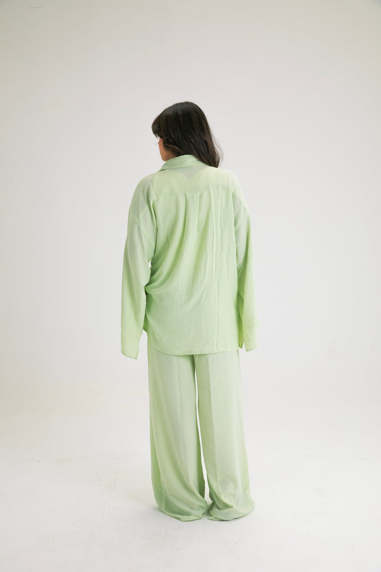 LIME GREEN BUTTON SUIT