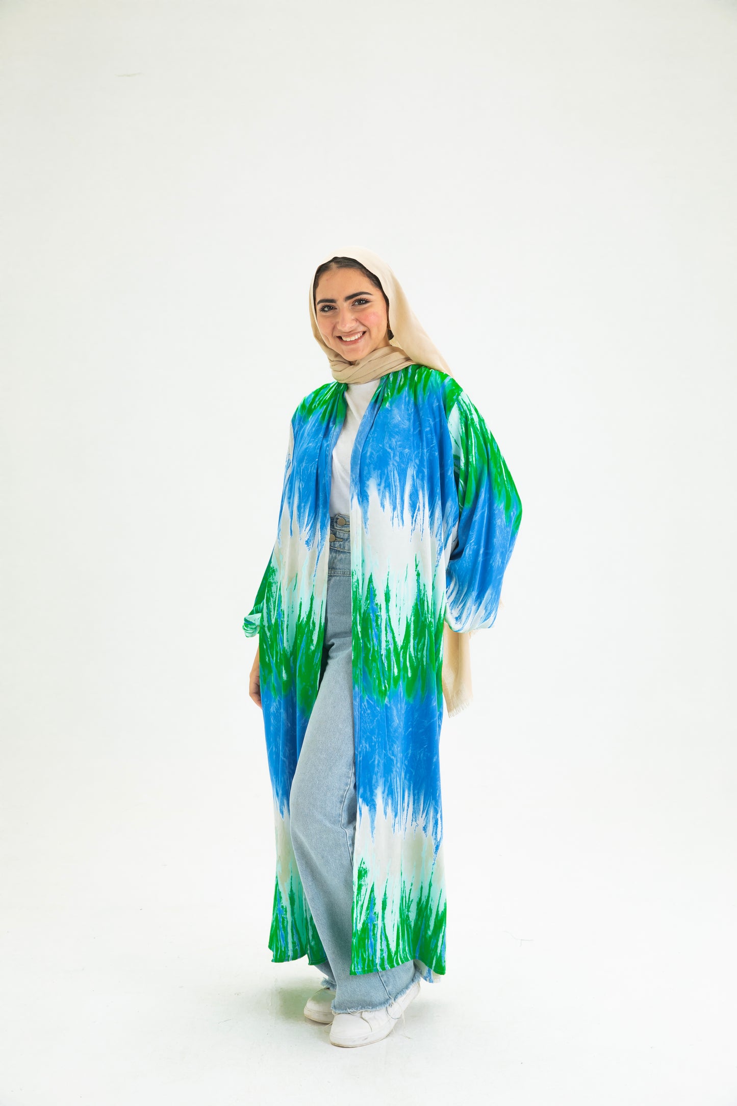 BLUE-GREEN KIMONO