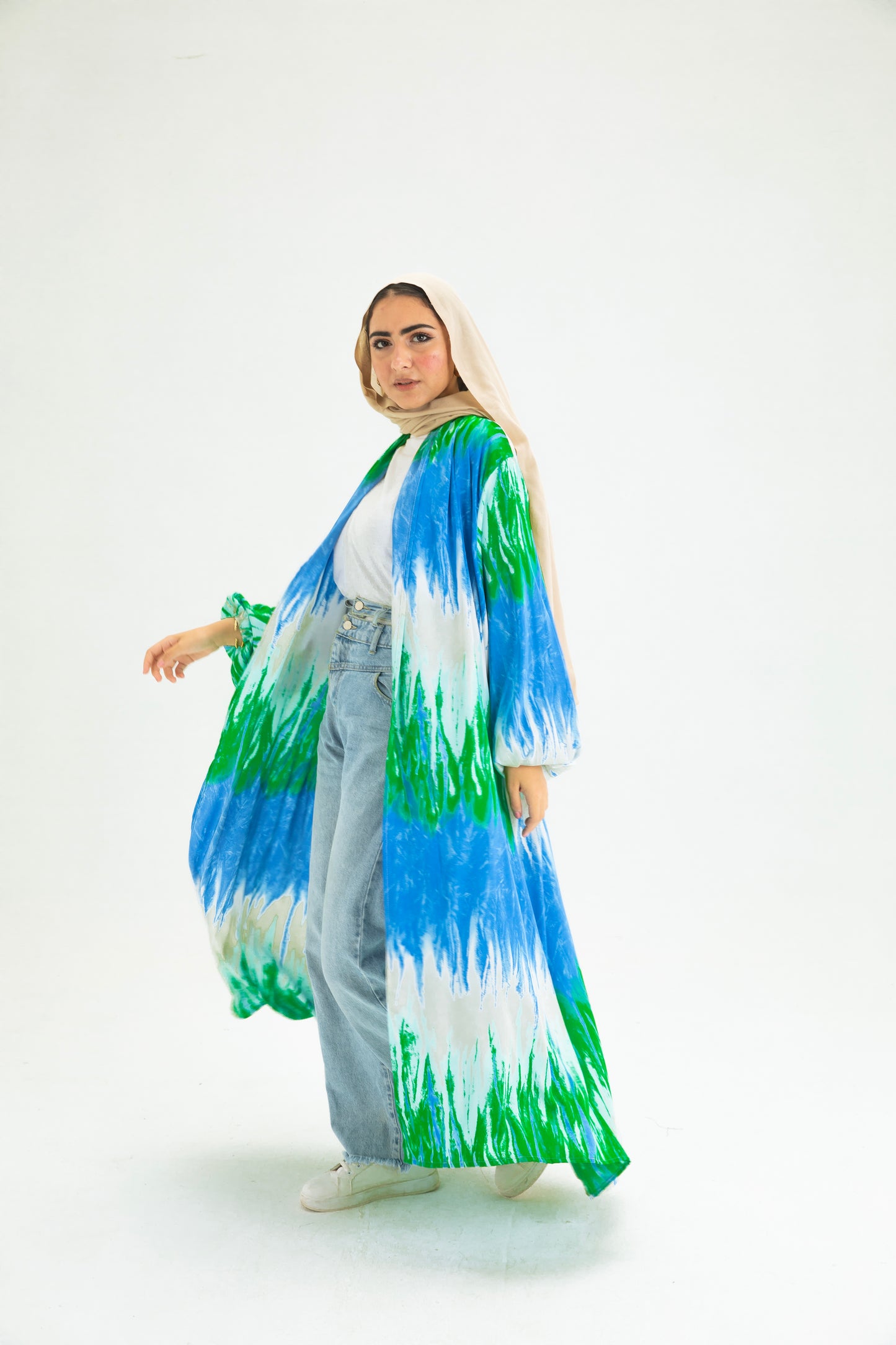 BLUE-GREEN KIMONO