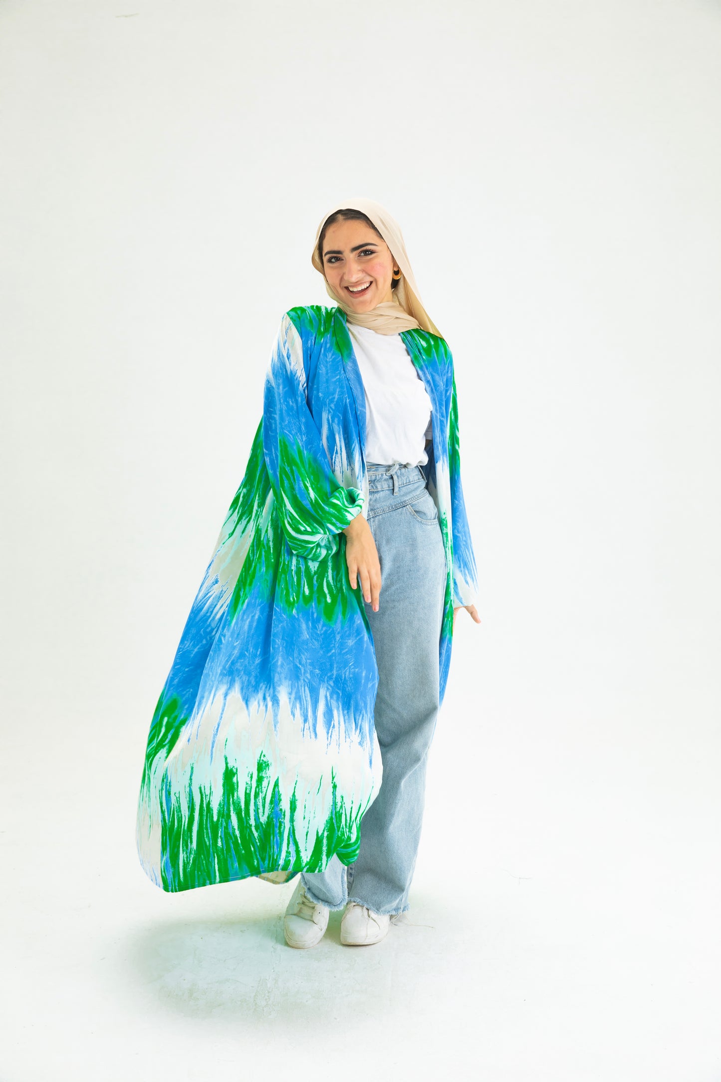 BLUE-GREEN KIMONO