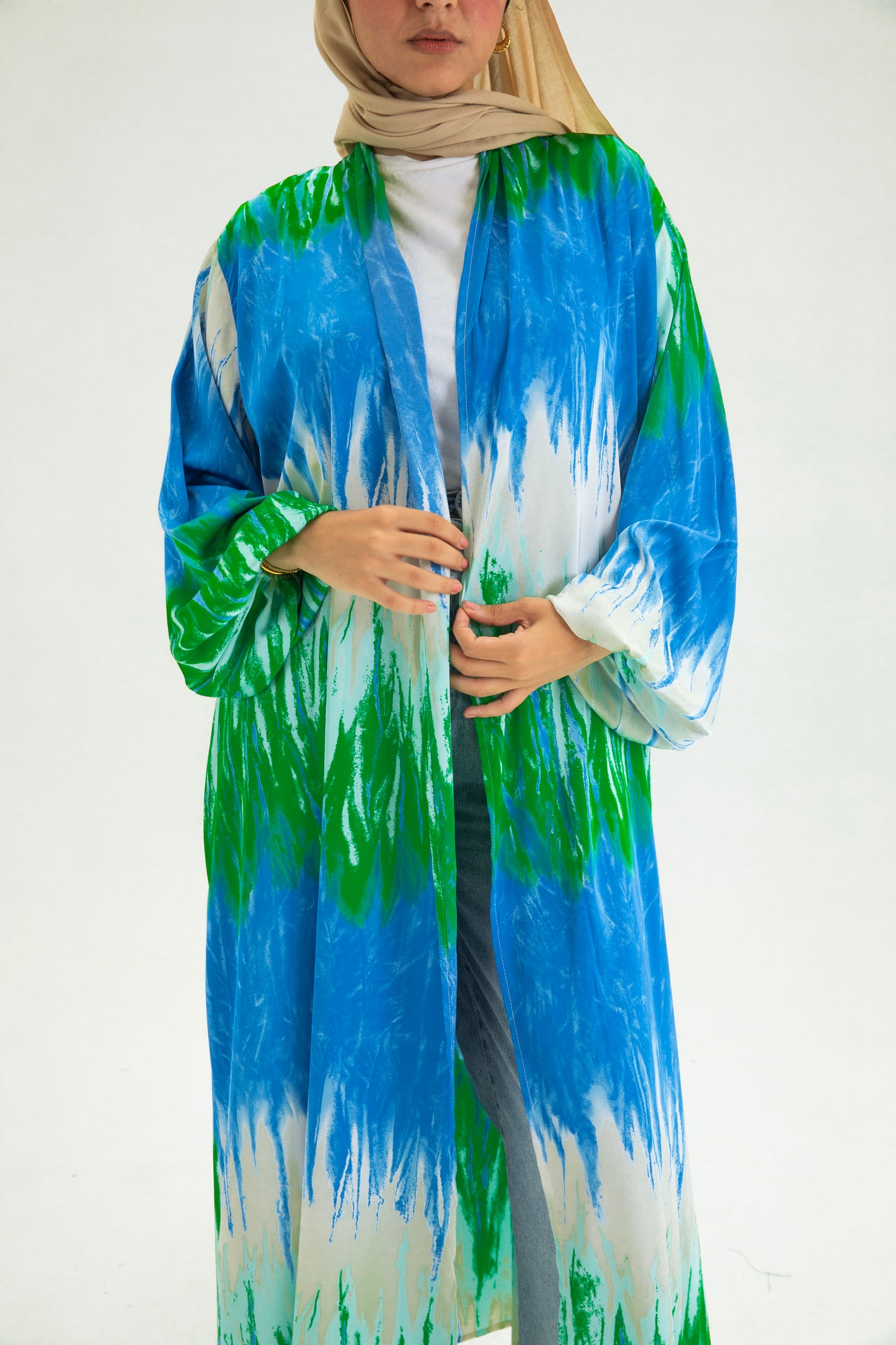 BLUE-GREEN KIMONO