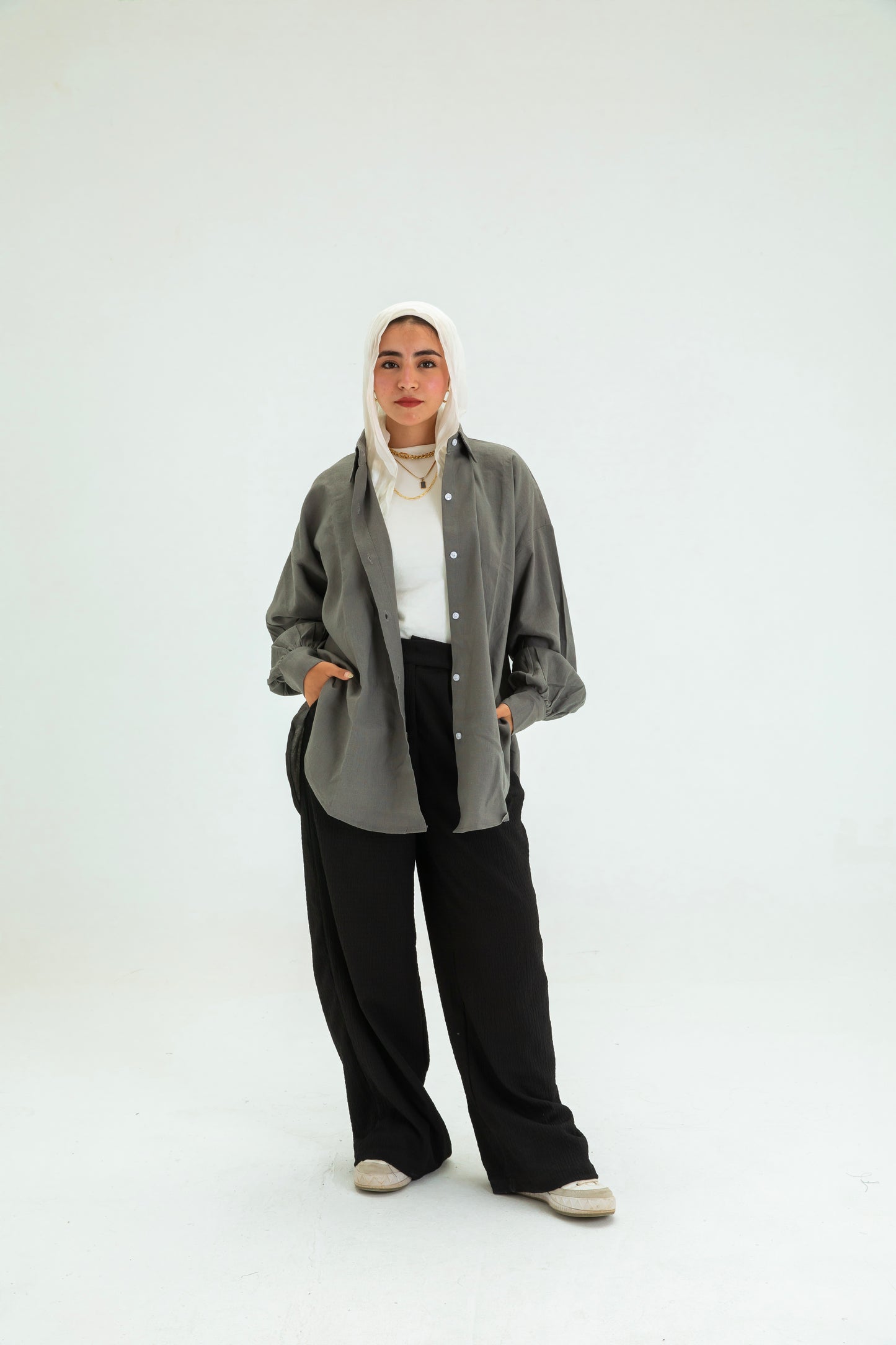 DARK GREY BUTTON SHIRT