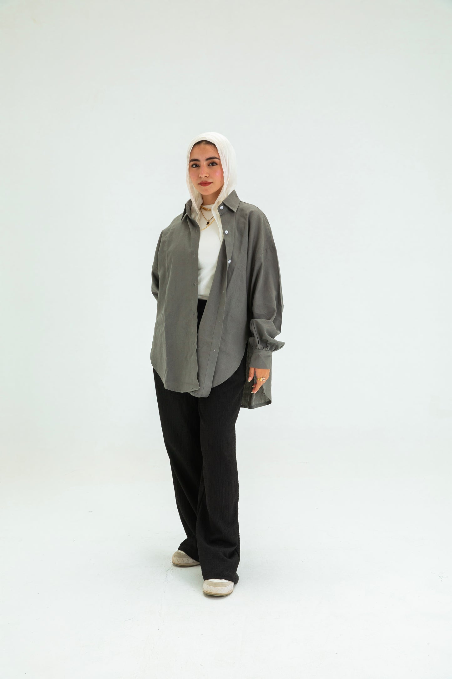 DARK GREY BUTTON SHIRT