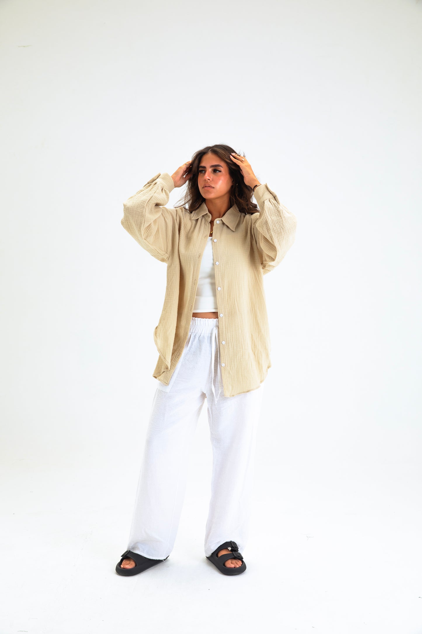 CAMEL BUTTON SHIRT