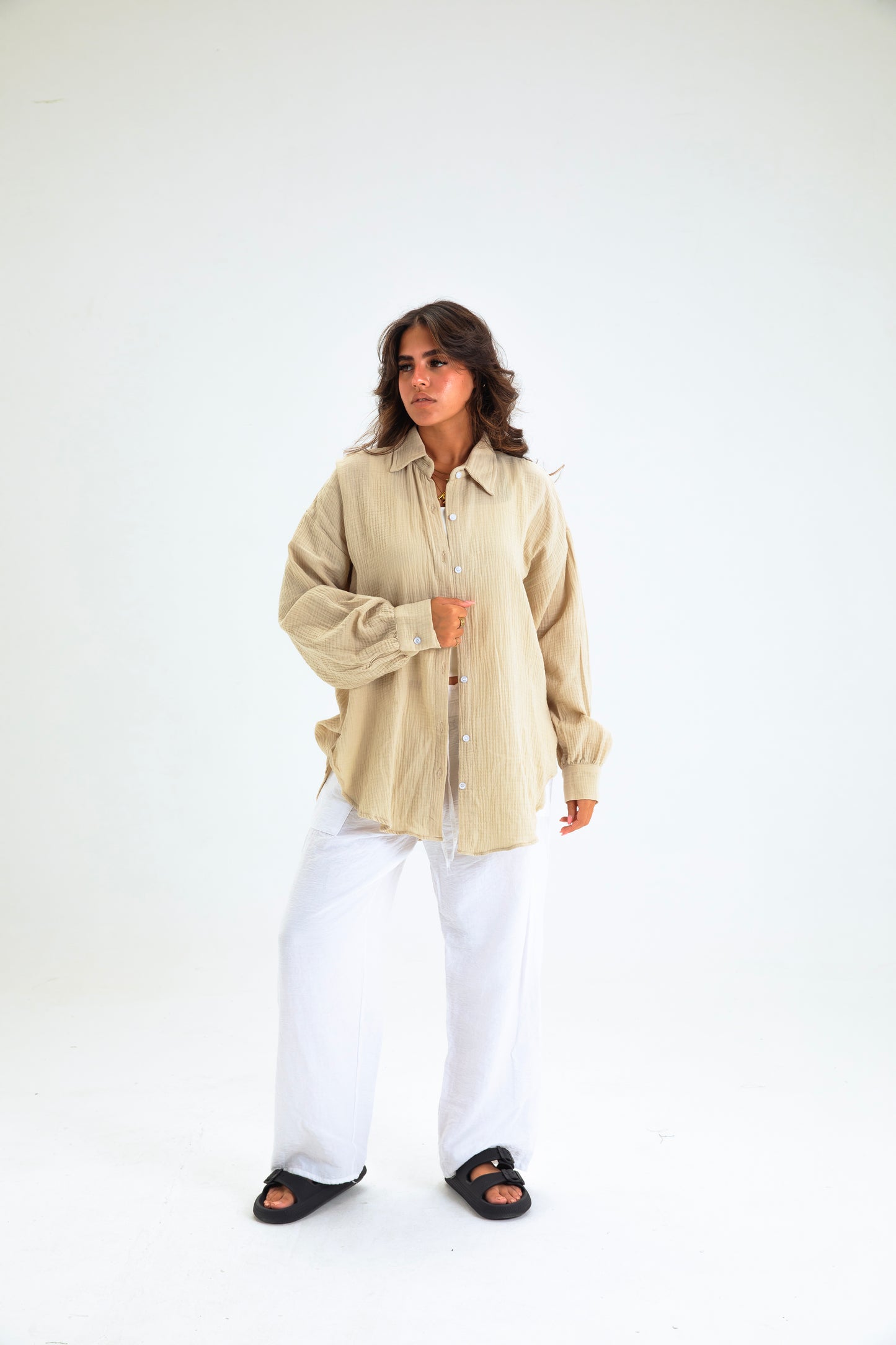 CAMEL BUTTON SHIRT