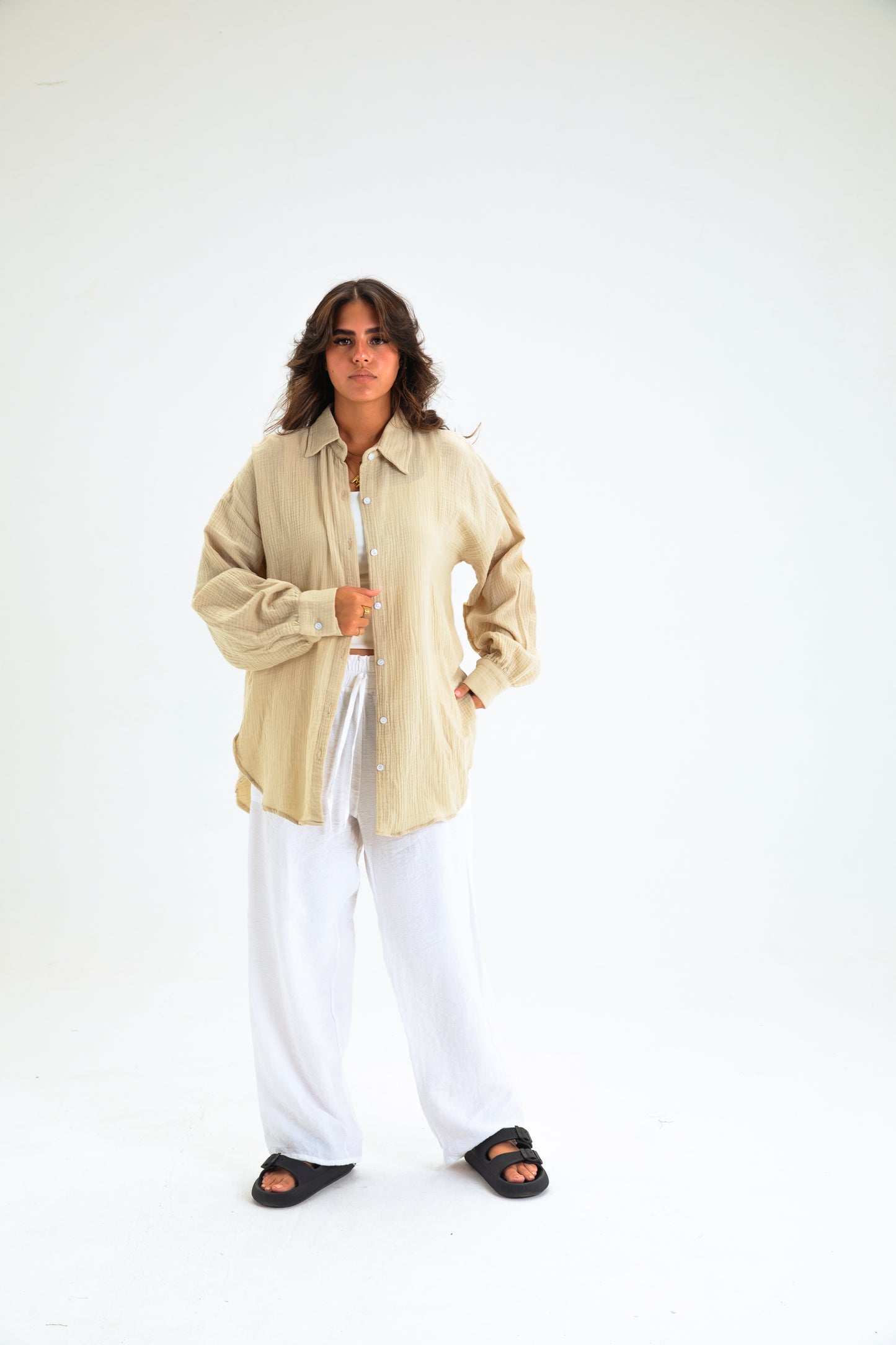 CAMEL BUTTON SHIRT