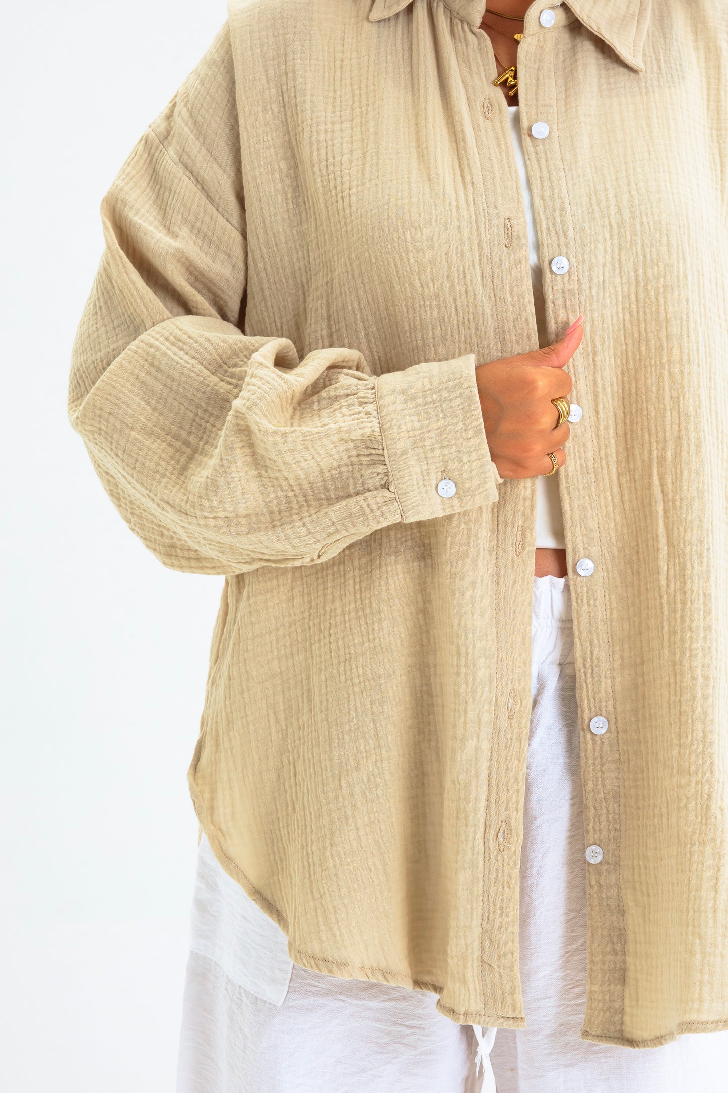 CAMEL BUTTON SHIRT