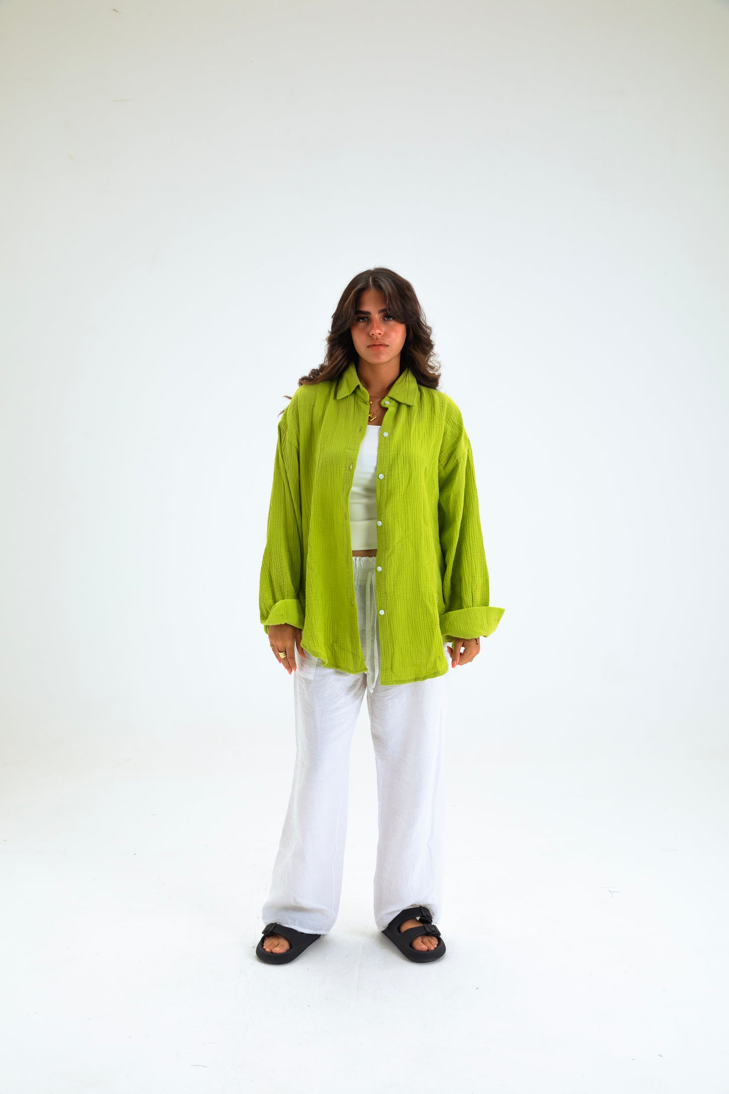 LIGHT GREEN BUTTON SHIRT