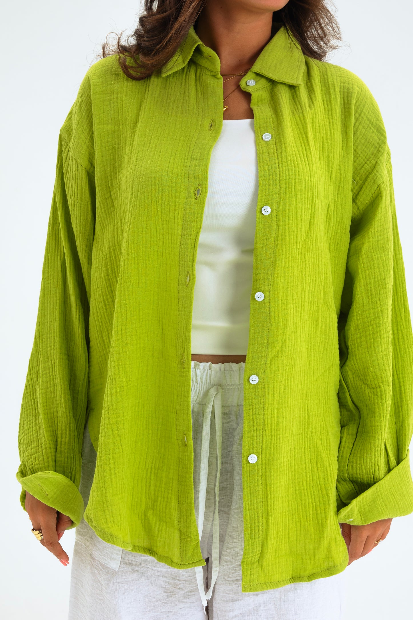 LIGHT GREEN BUTTON SHIRT
