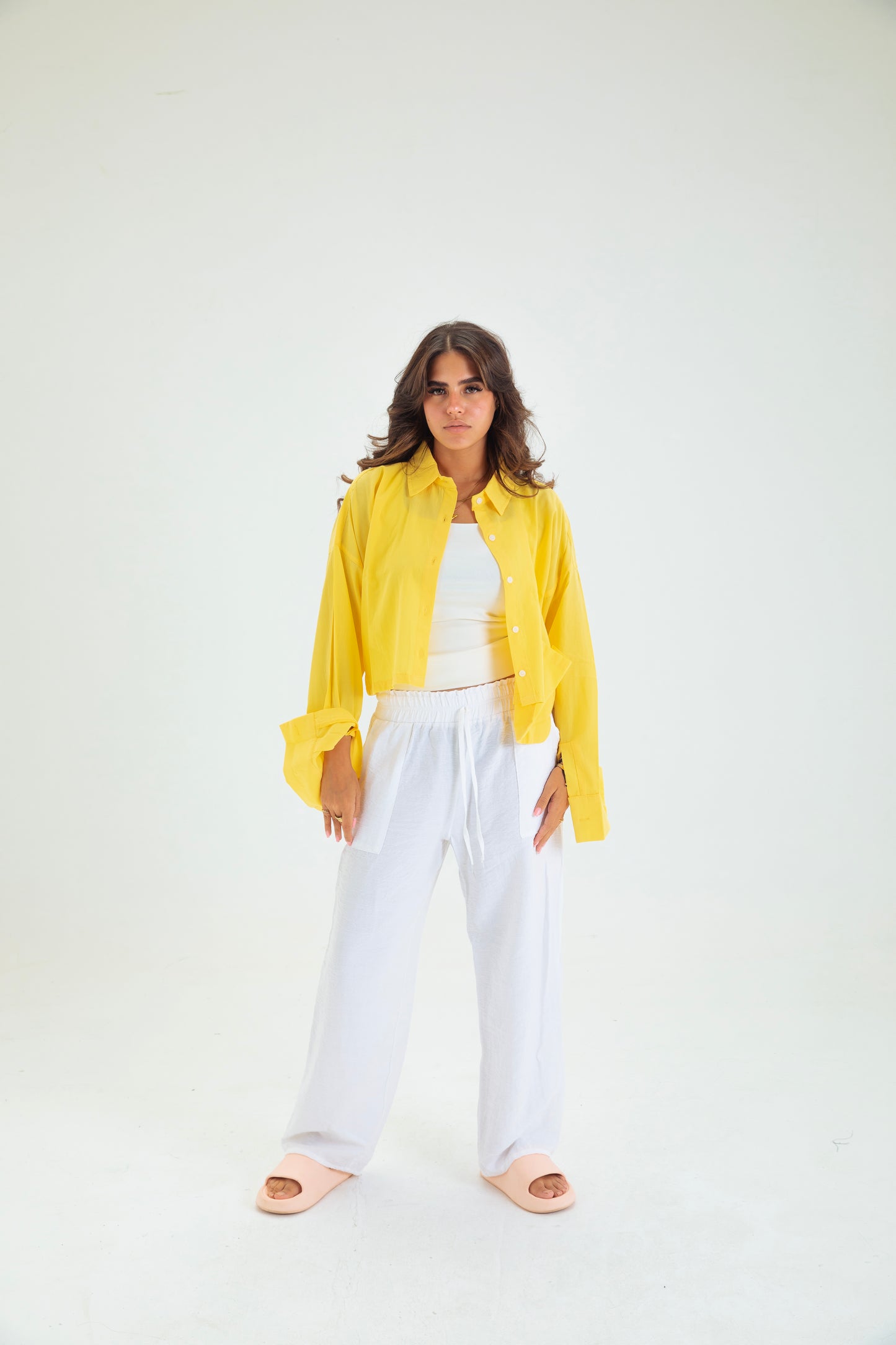 YELLOW CROP SHIRT