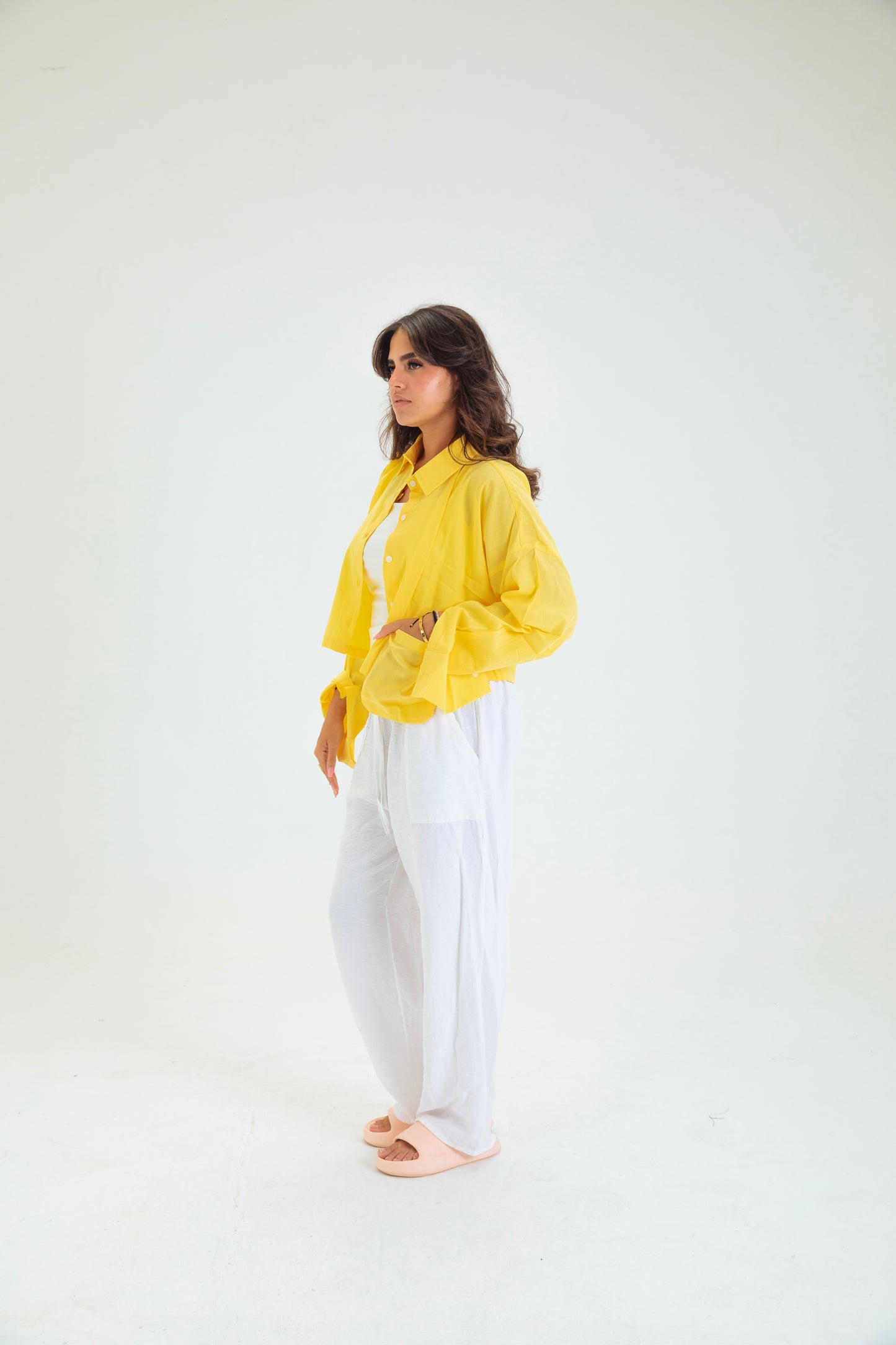 YELLOW CROP SHIRT