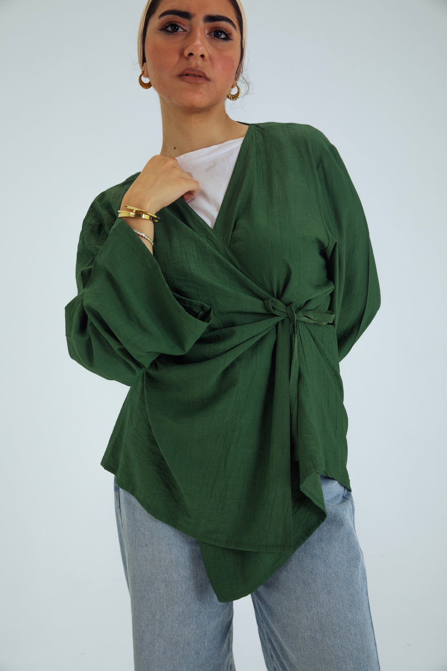 DARK OLIVE GREEN BLOUSE