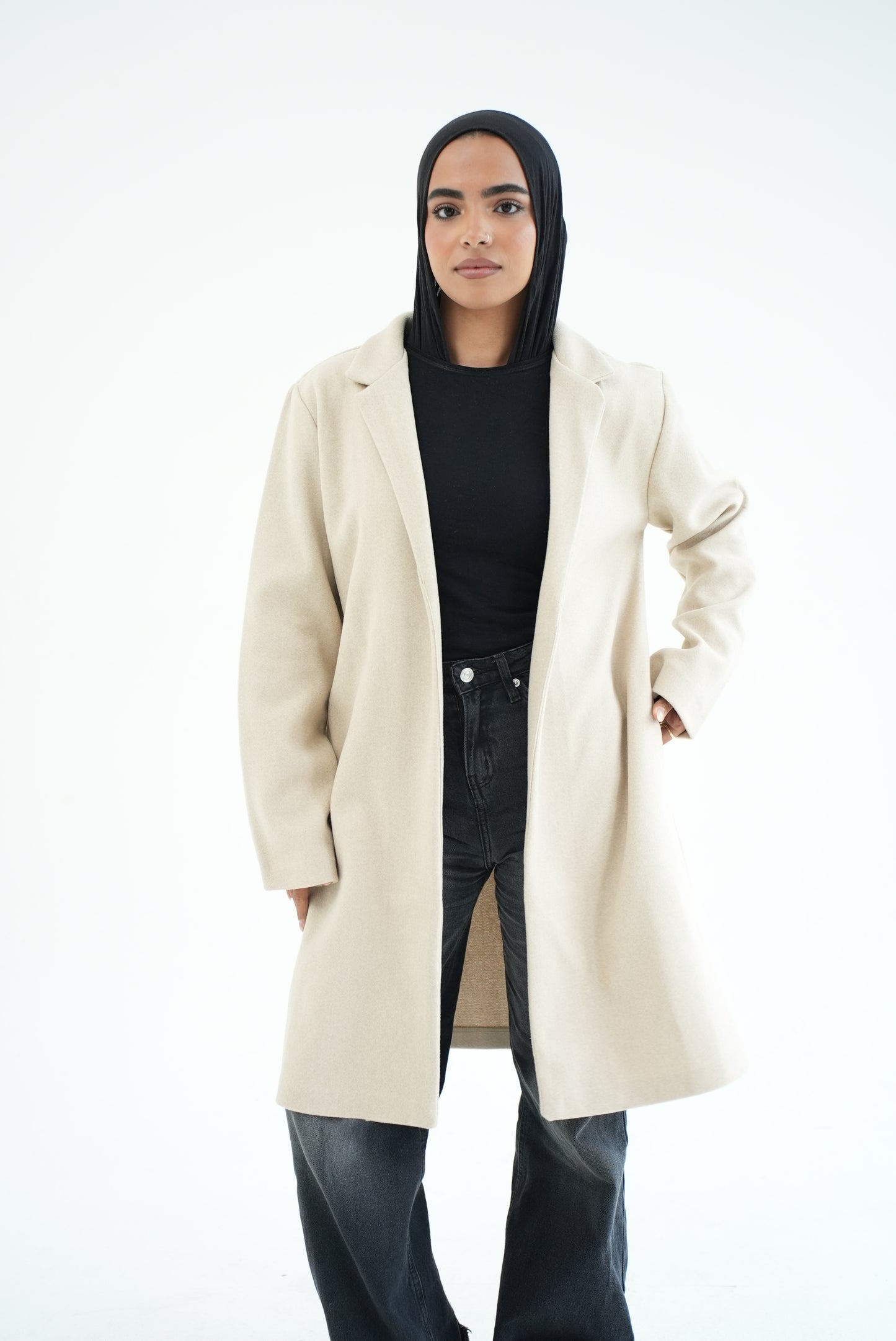 WOOL COAT- GREY MELANGE