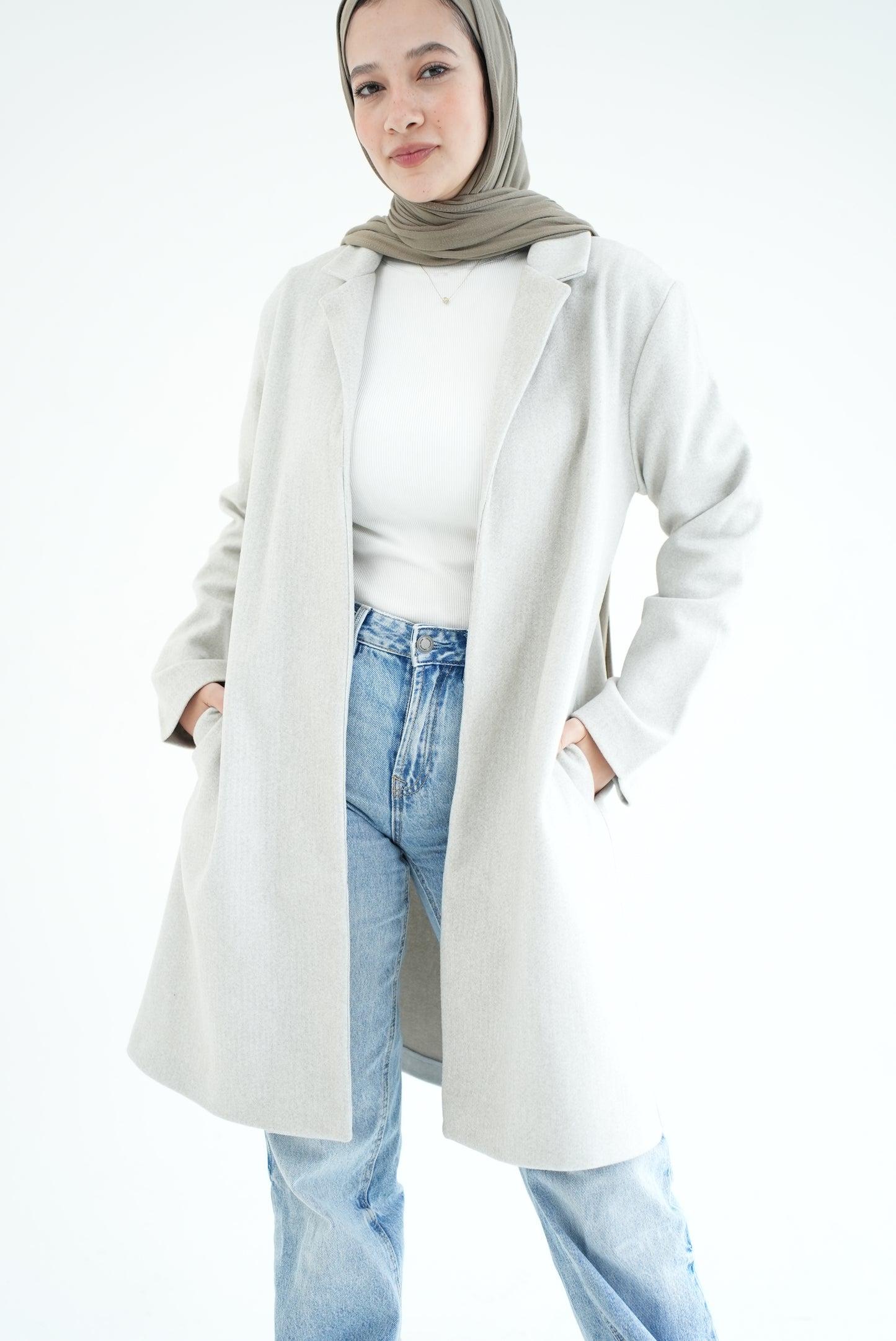 WOOL COAT- LIGHT GREY