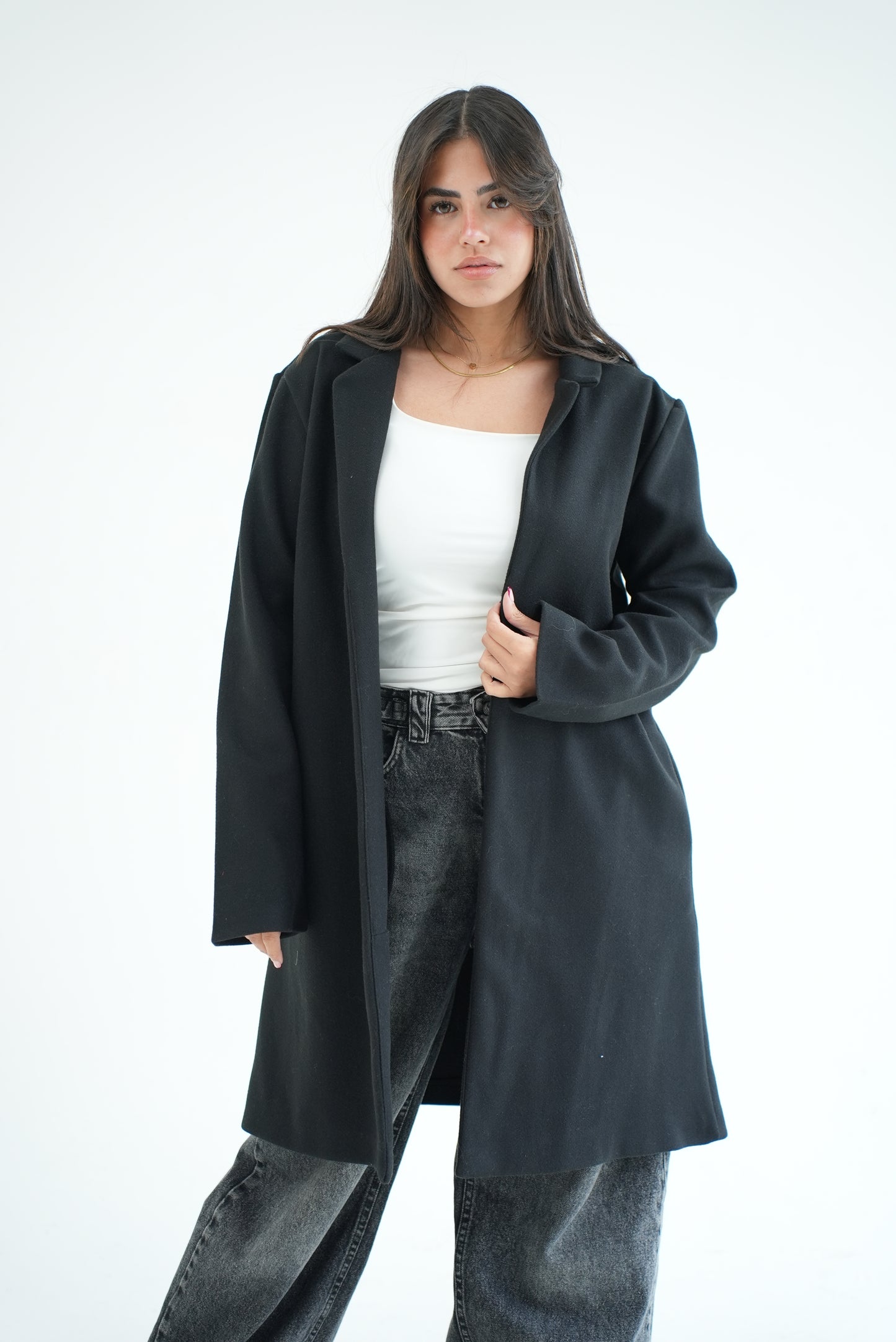 WOOL COAT- BLACK