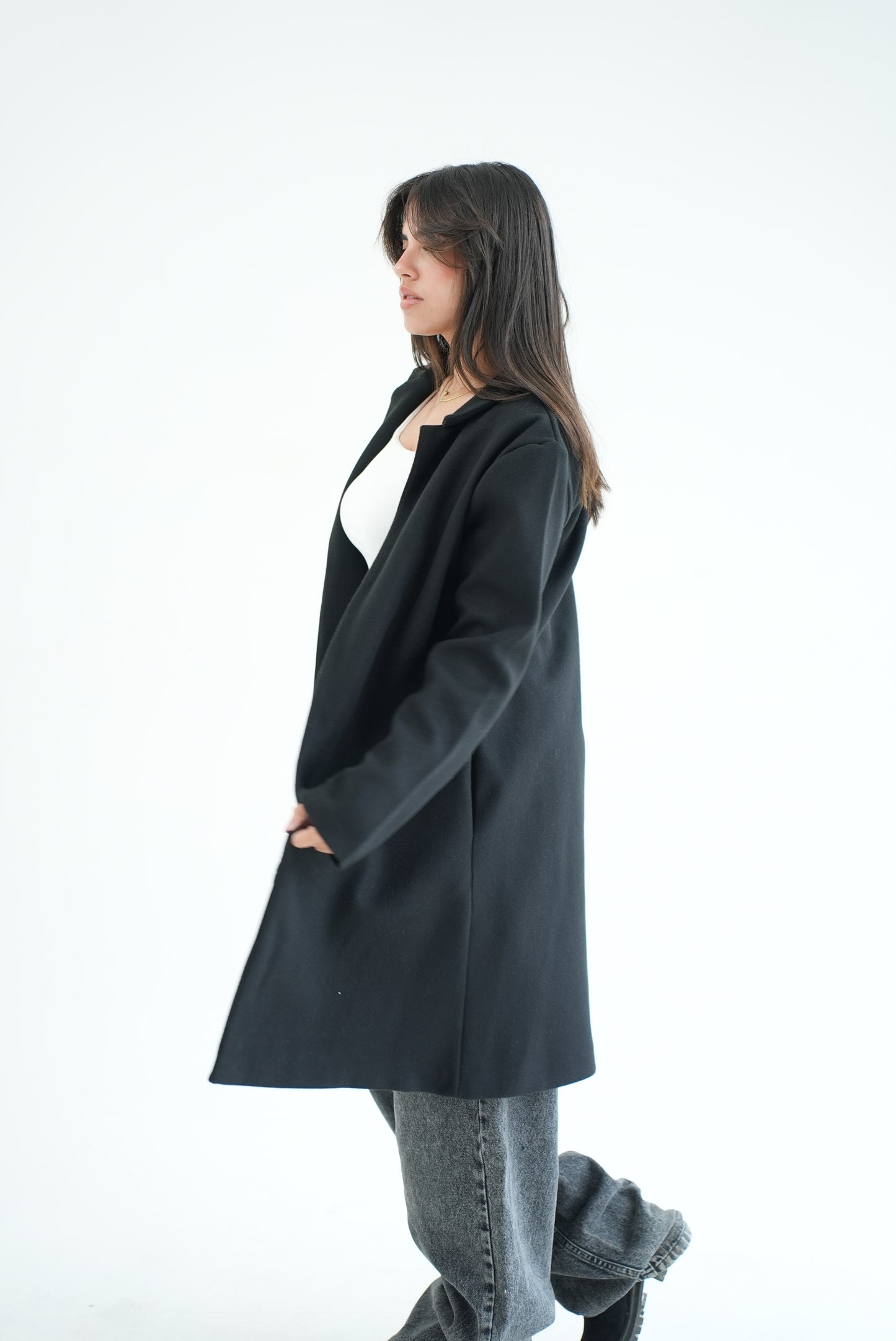 WOOL COAT- BLACK