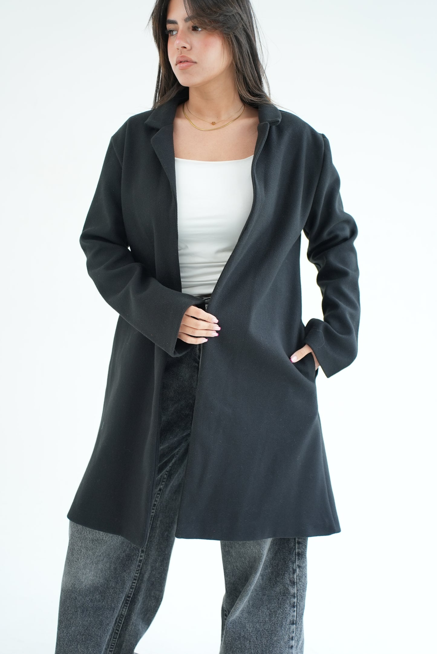 WOOL COAT- BLACK