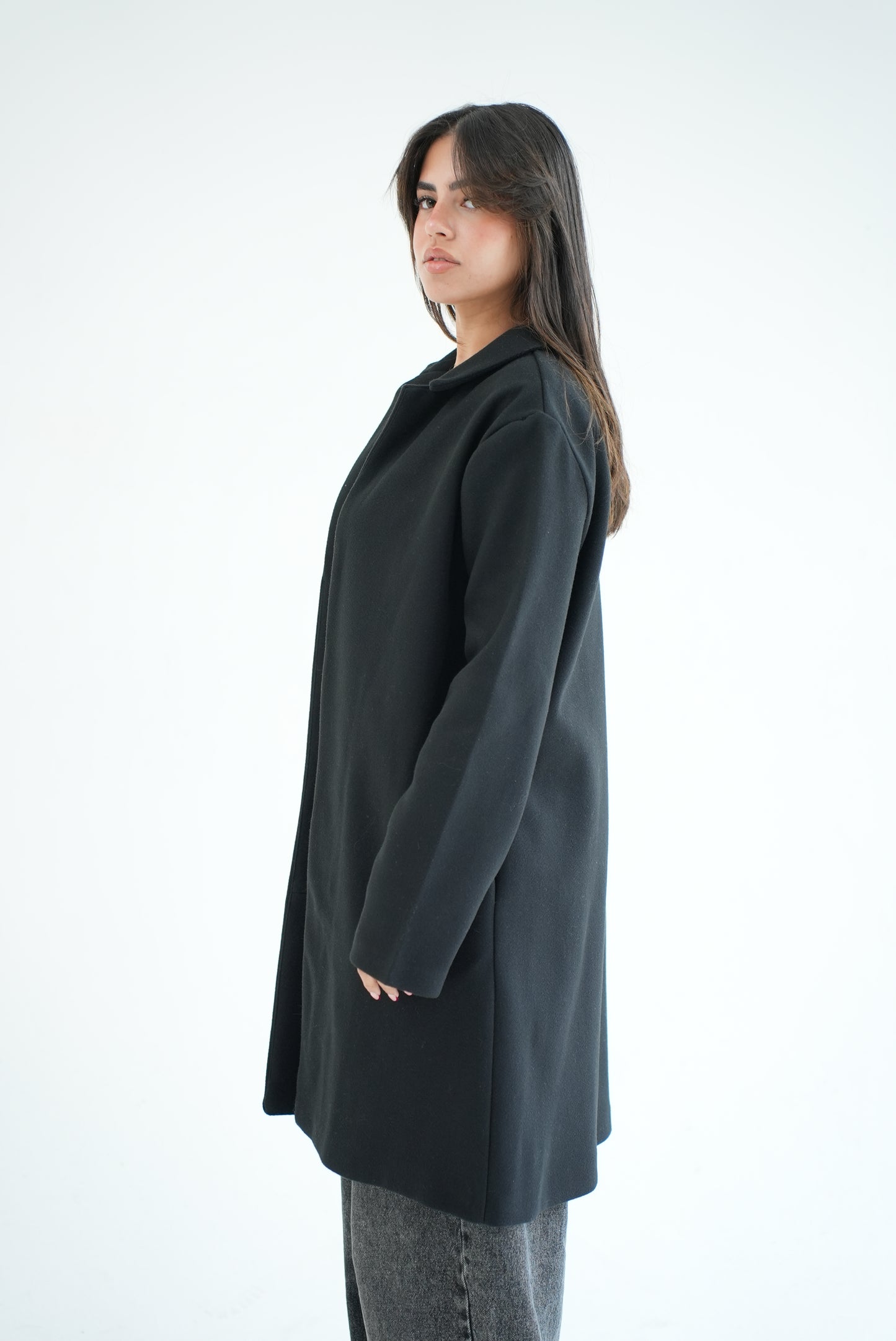 WOOL COAT- BLACK