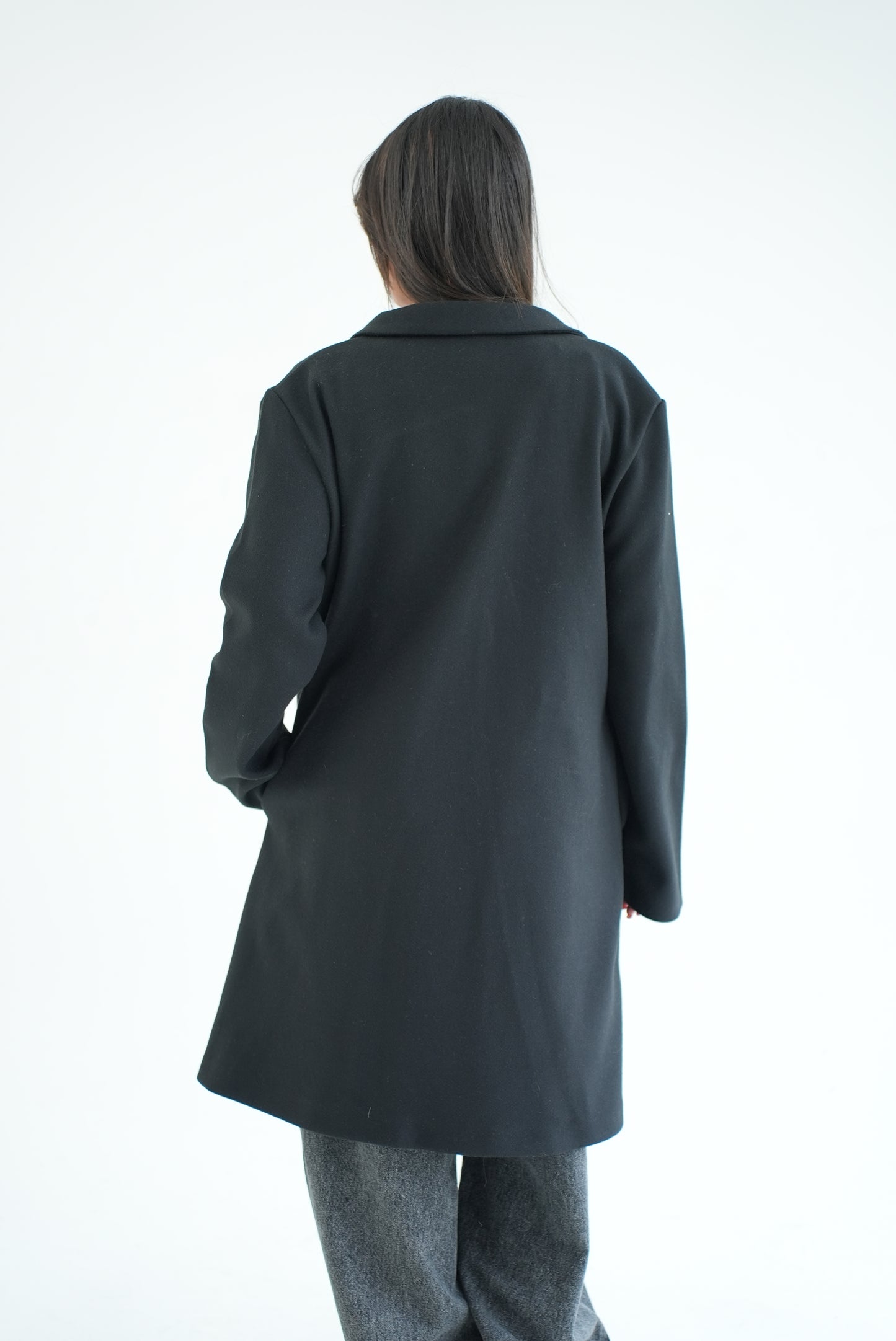 WOOL COAT- BLACK