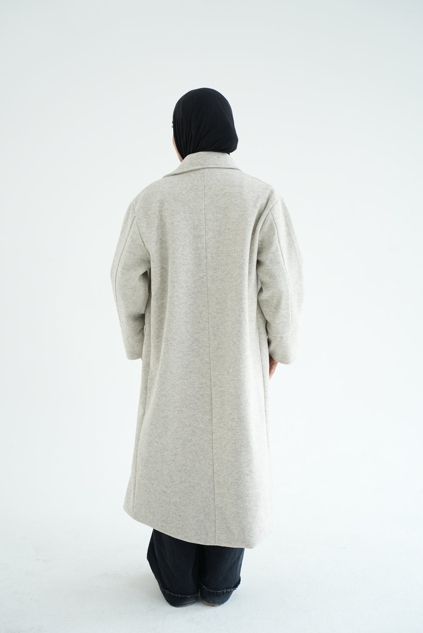 WOOL LONG COAT-Greiage MELANGE