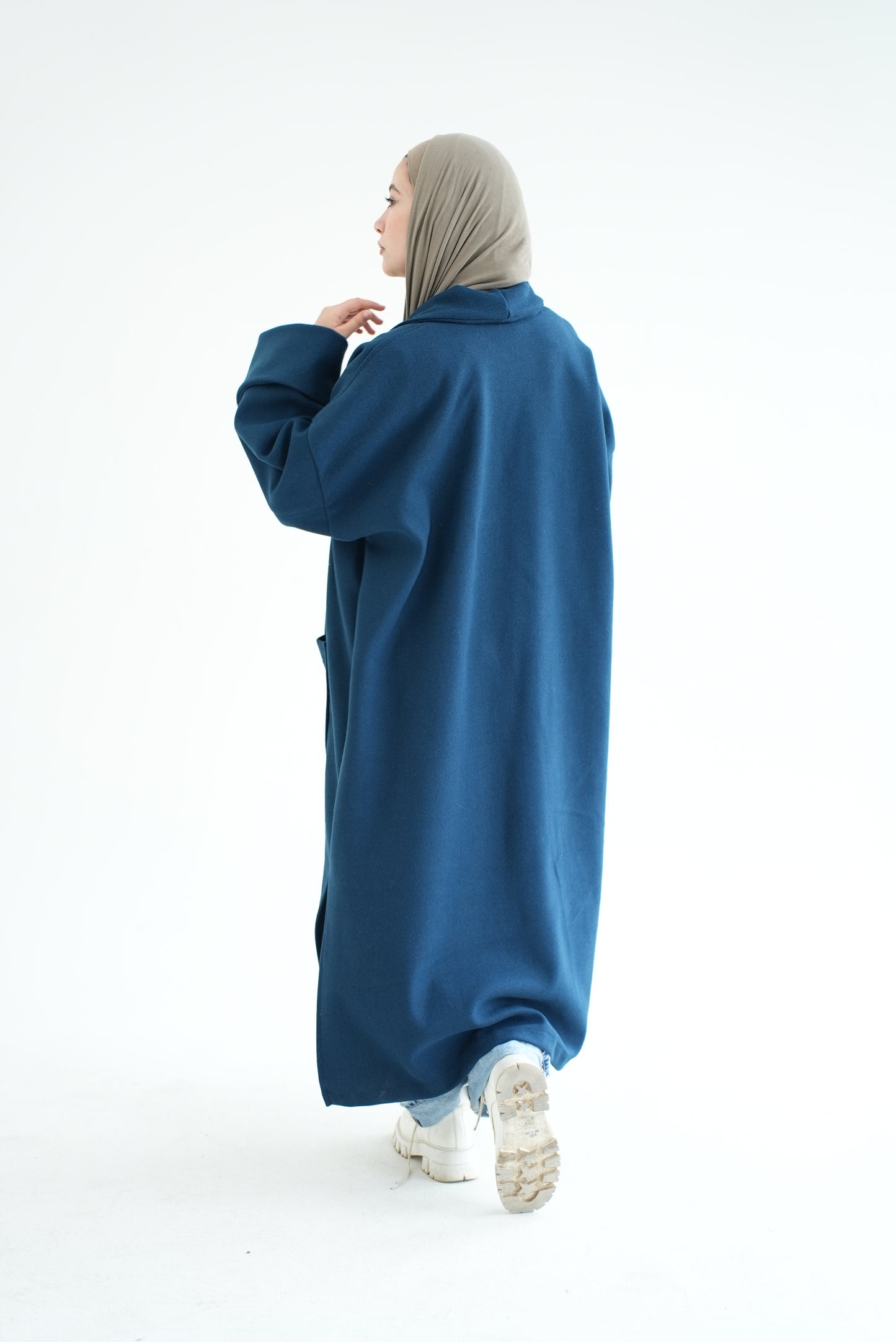 WOOL LONG COAT- NAVY