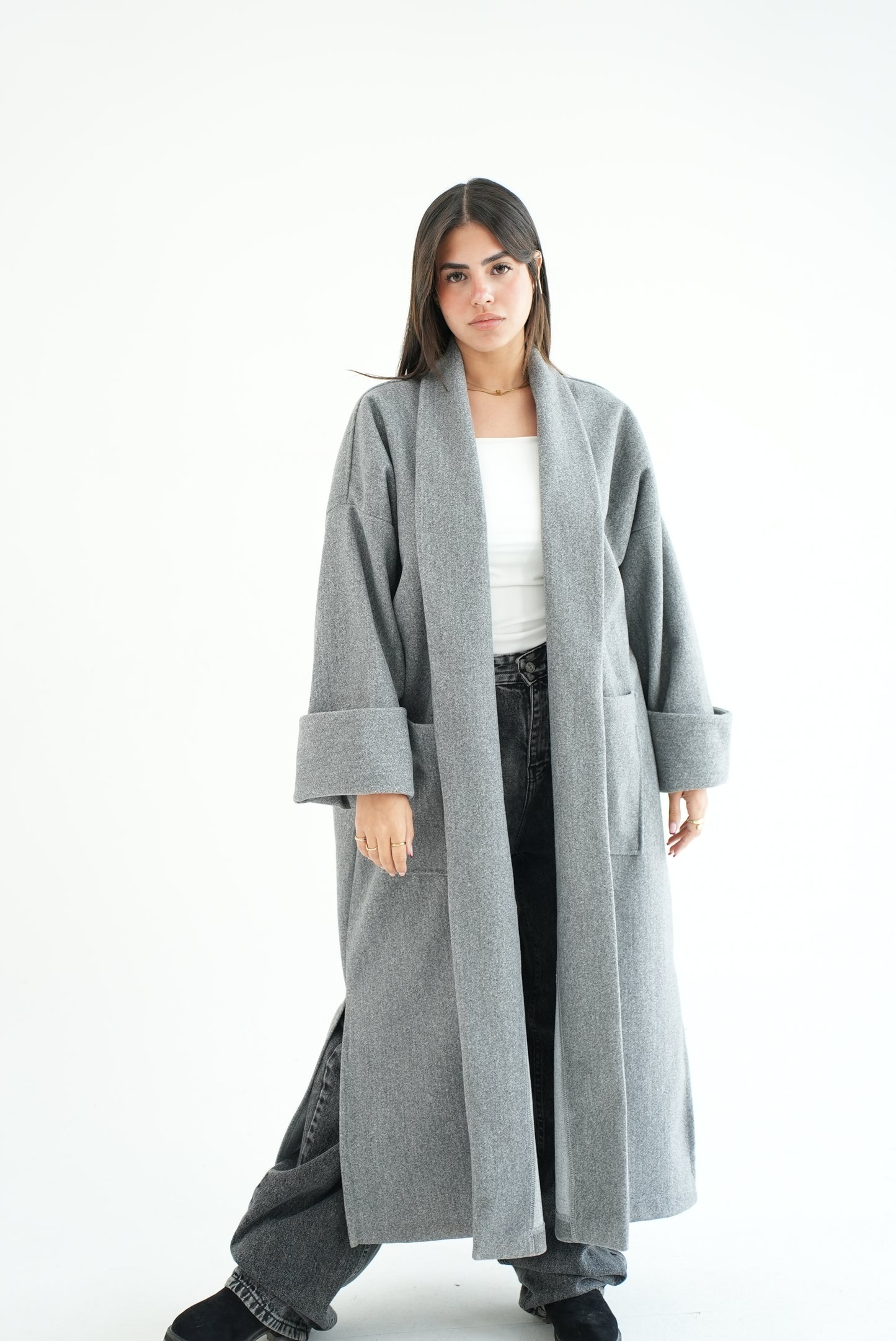 WOOL LONG COAT- GREY