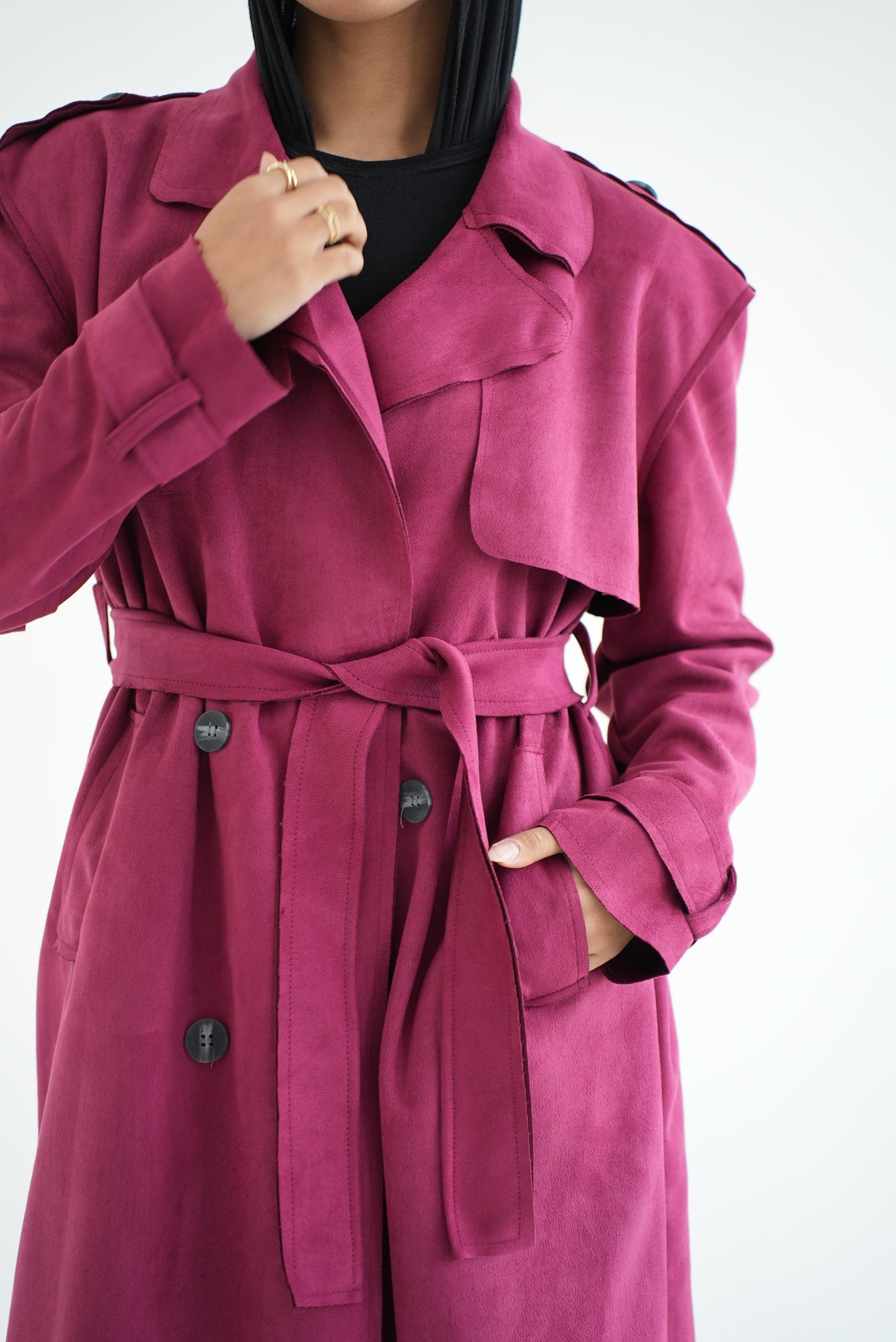 WOOL COAT- BURGUNDY