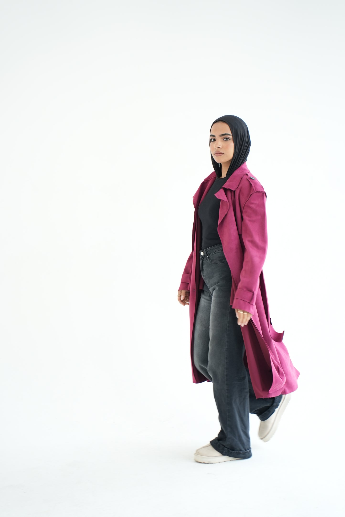 WOOL COAT- BURGUNDY