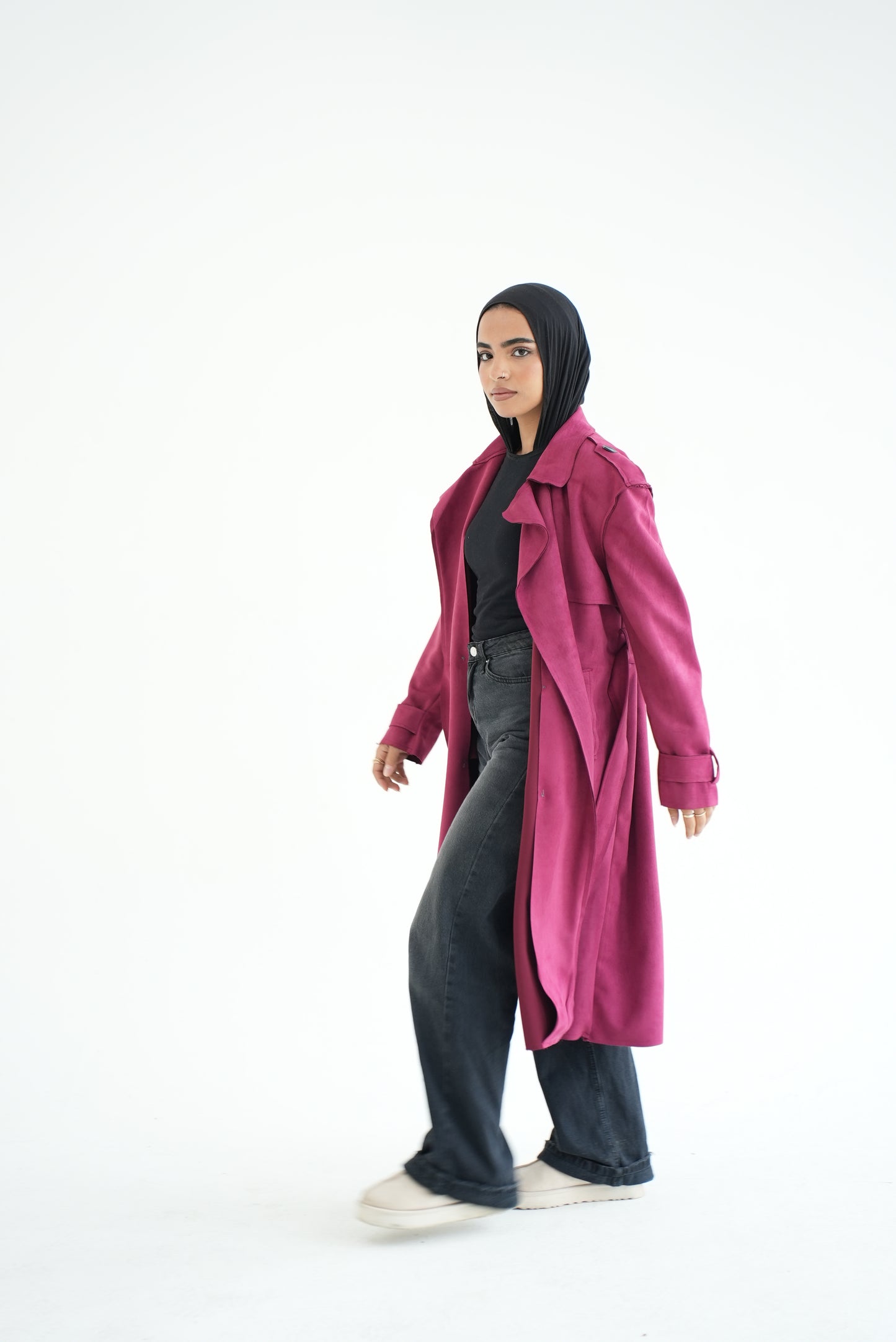 WOOL COAT- BURGUNDY
