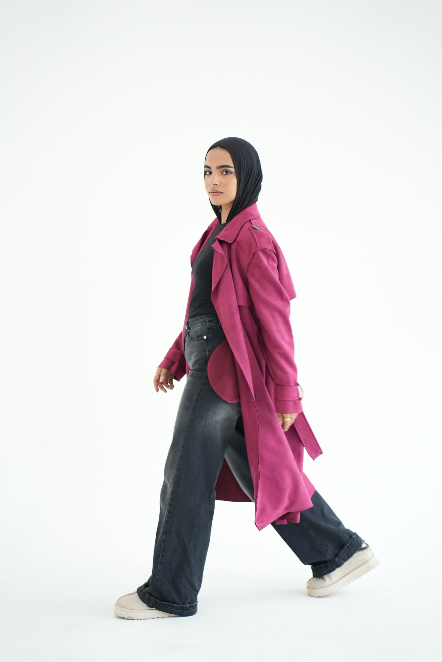 WOOL COAT- BURGUNDY