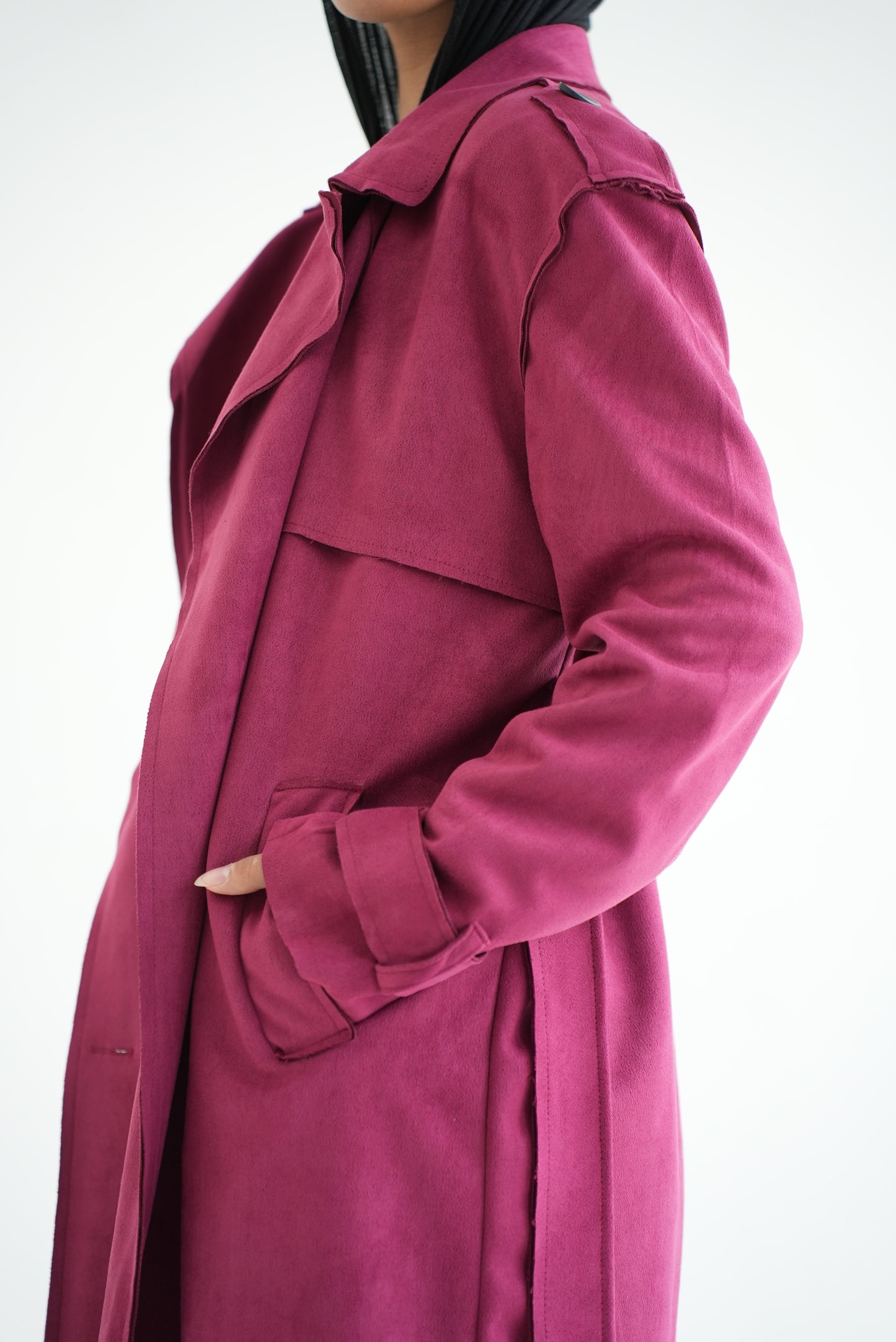 WOOL COAT- BURGUNDY