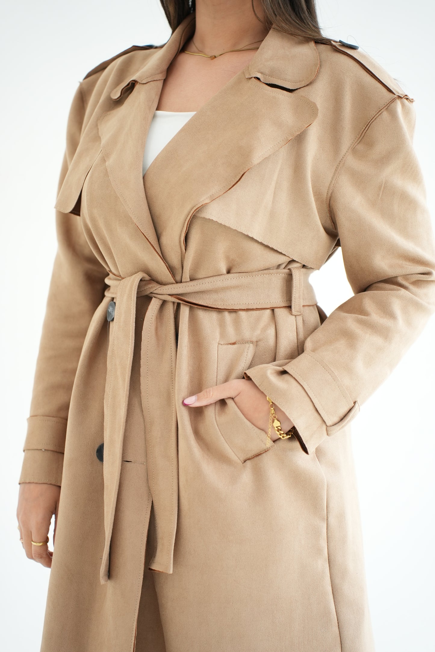 WOOL RIBBON COAT- BEIGE