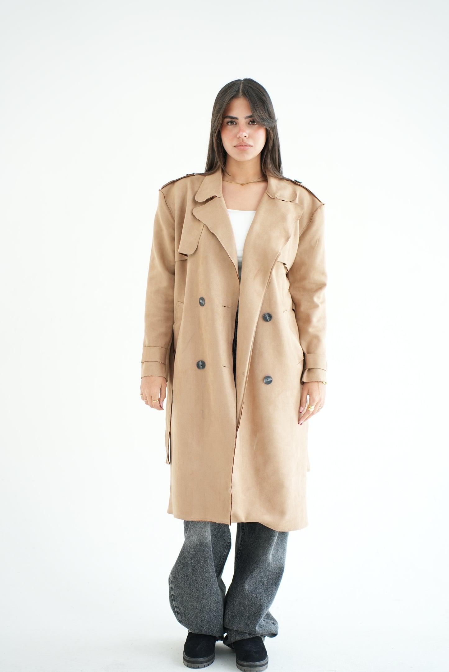 WOOL RIBBON COAT- BEIGE