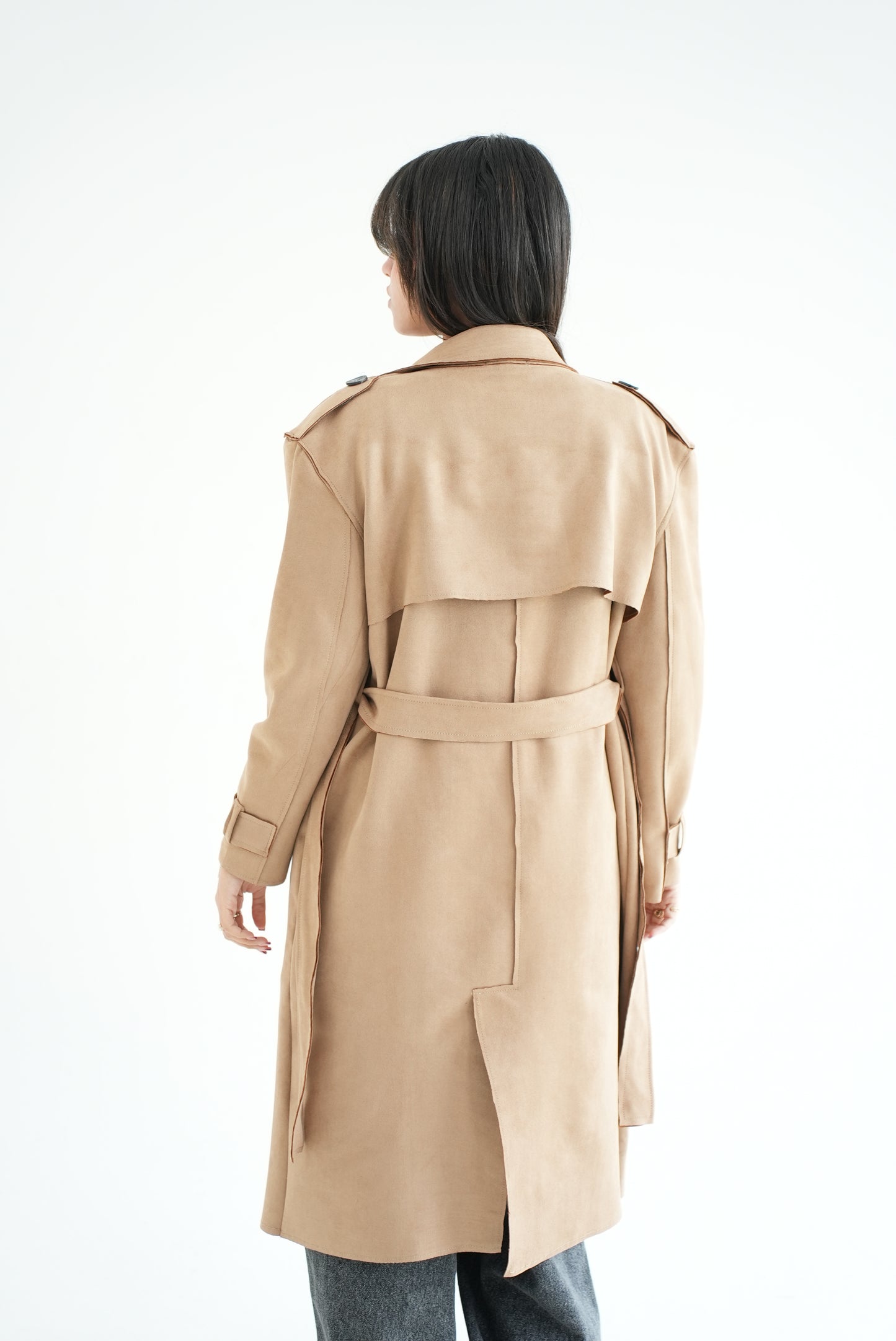 WOOL RIBBON COAT- BEIGE