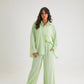 LIME GREEN BUTTON SUIT