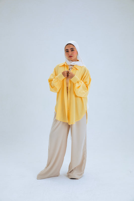 DARK YELLOW BUTTON SHIRT