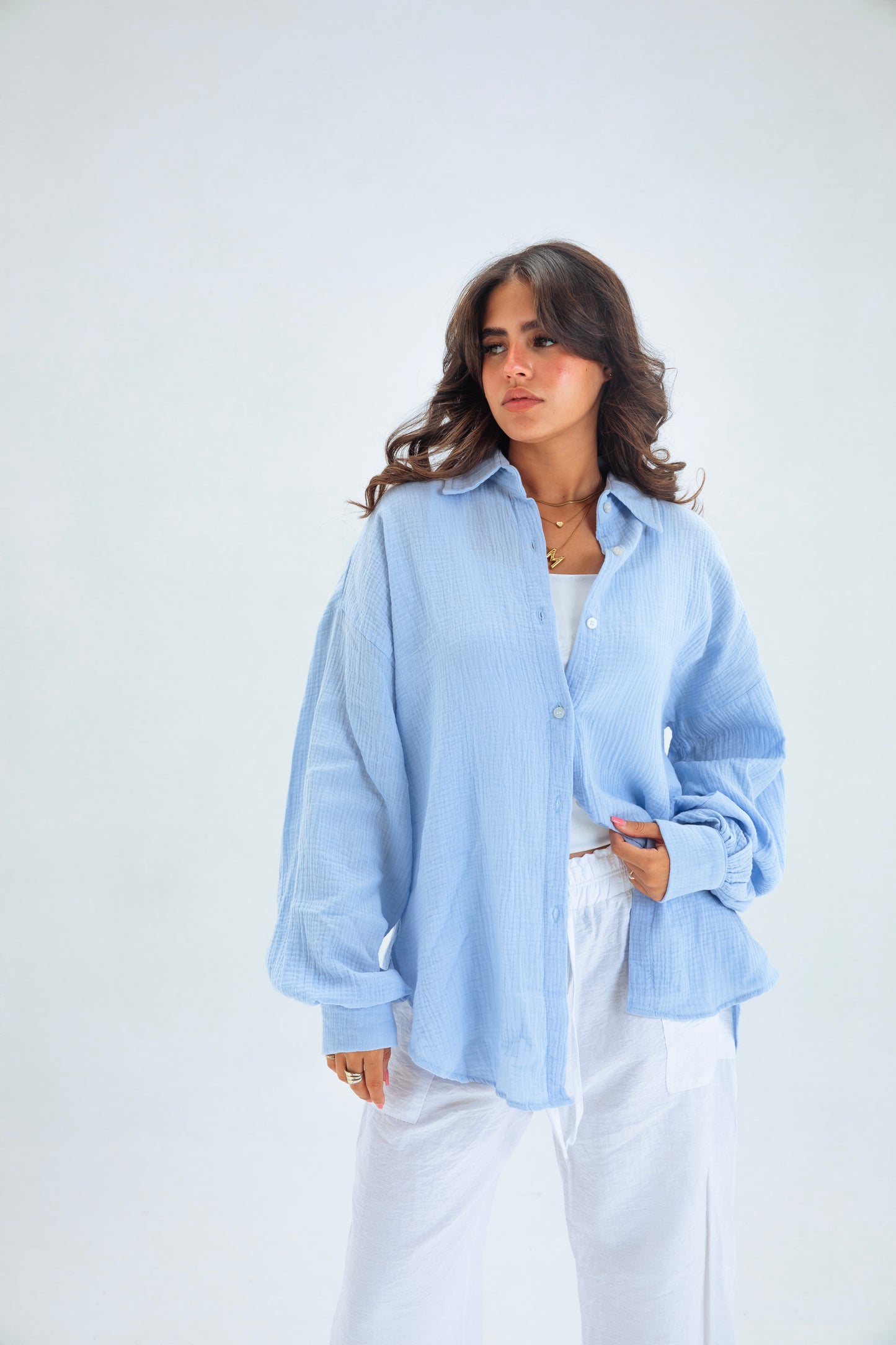 BABY BLUE BUTTON SHIRT