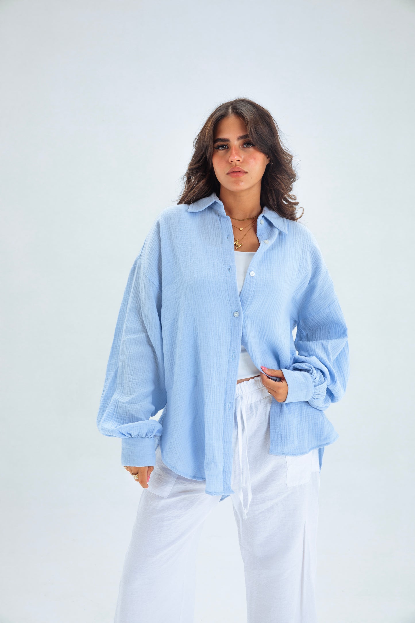 BABY BLUE BUTTON SHIRT