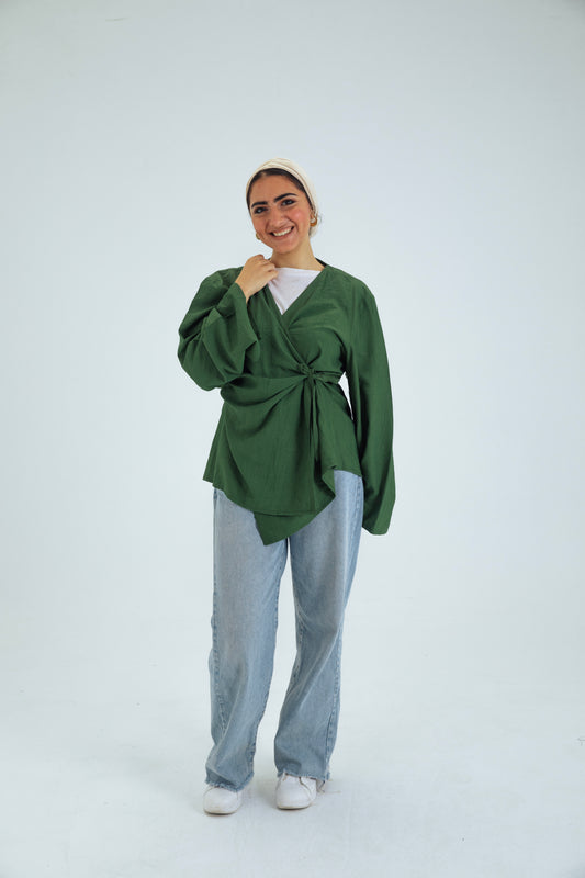 DARK OLIVE GREEN BLOUSE