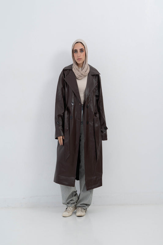 BROWN LETHER COAT