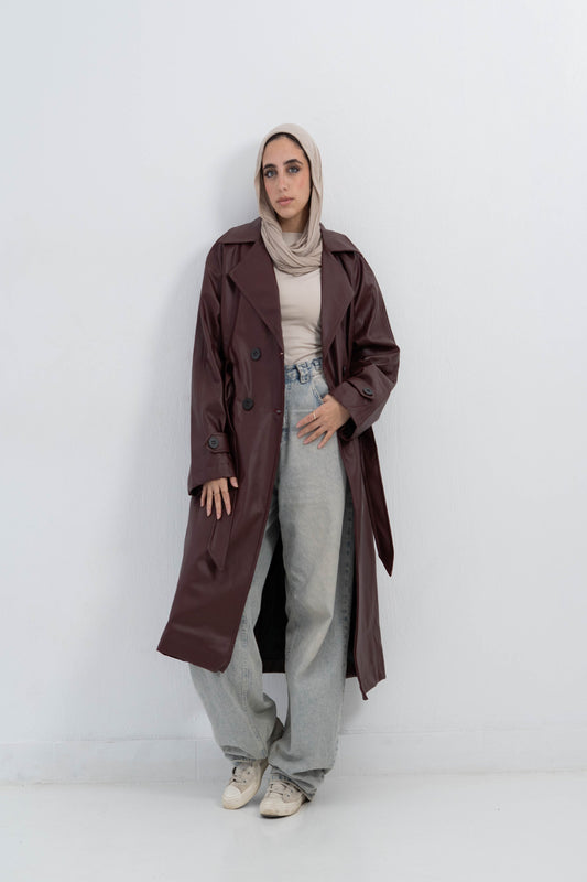 BURGANDY LETHER COAT