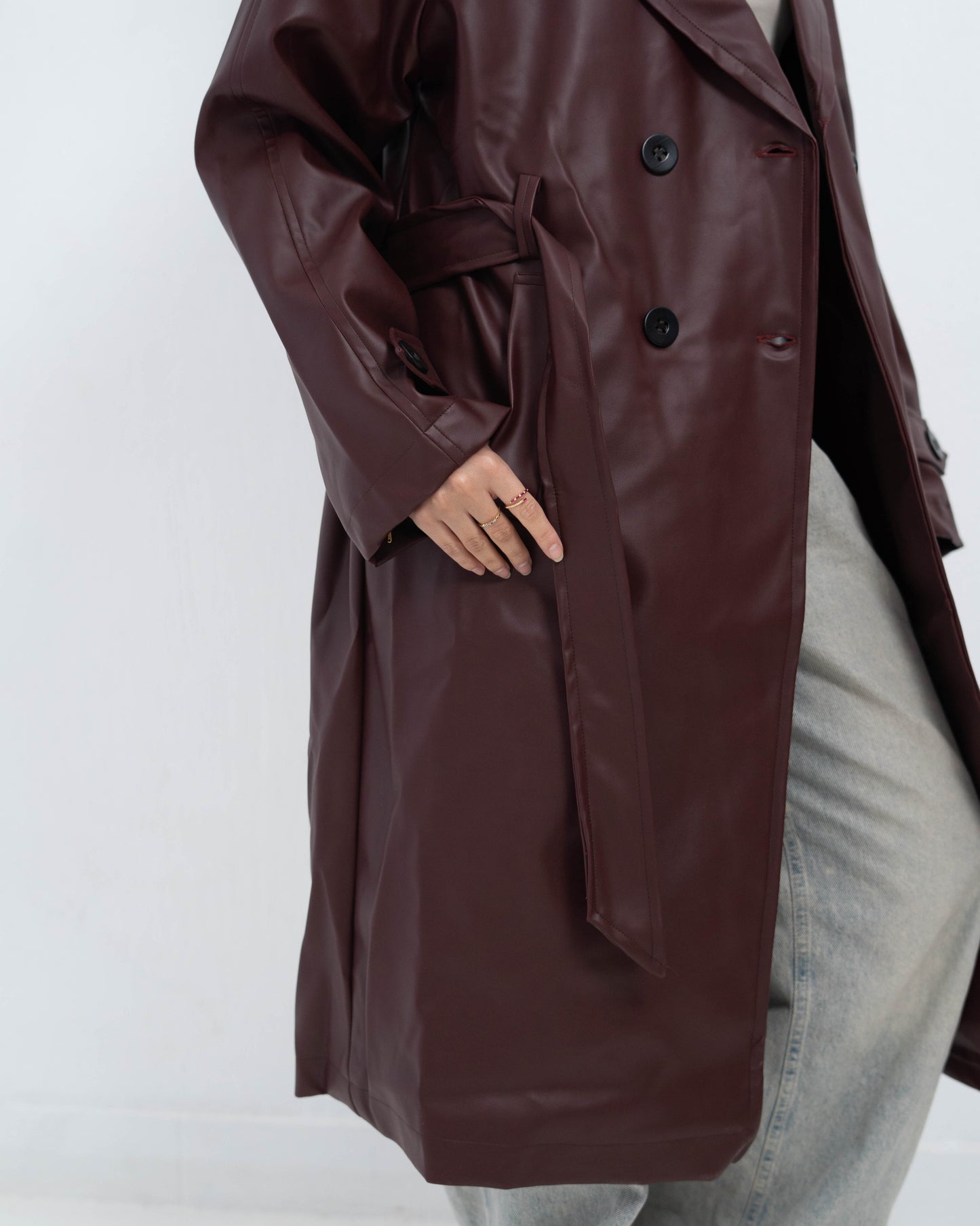 BURGANDY LETHER COAT