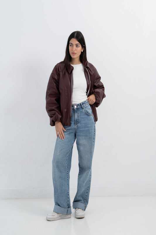 BURGANDY LETHER JACKET