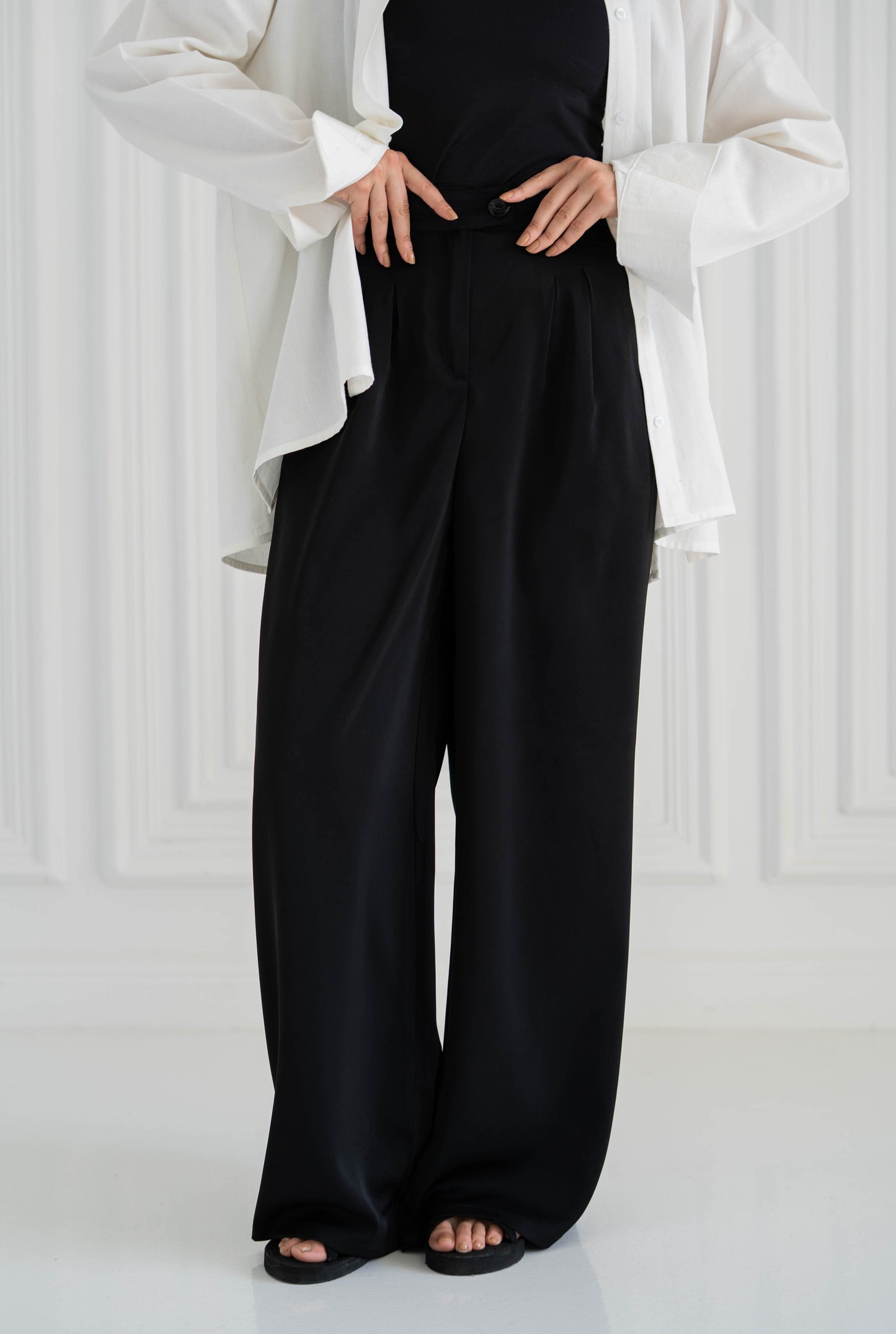 Pleated Flow Trouser - Black