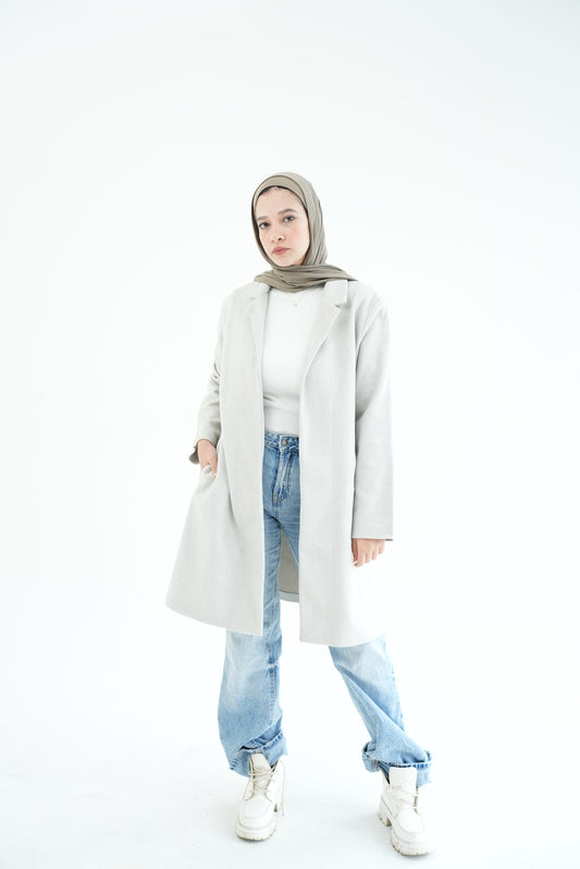 WOOL COAT- LIGHT GREY