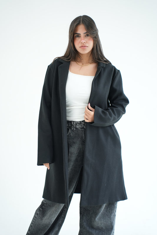 WOOL COAT- BLACK
