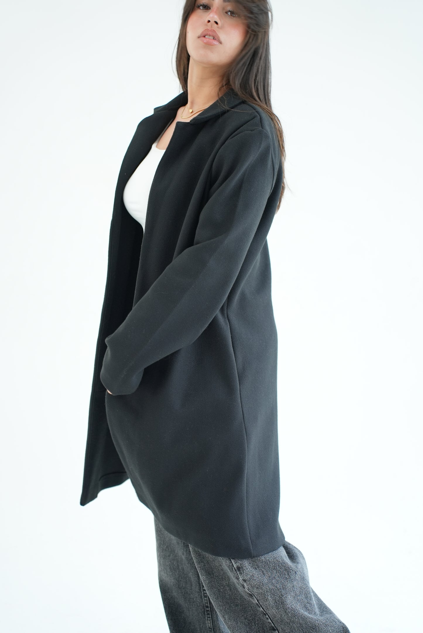 WOOL COAT- BLACK
